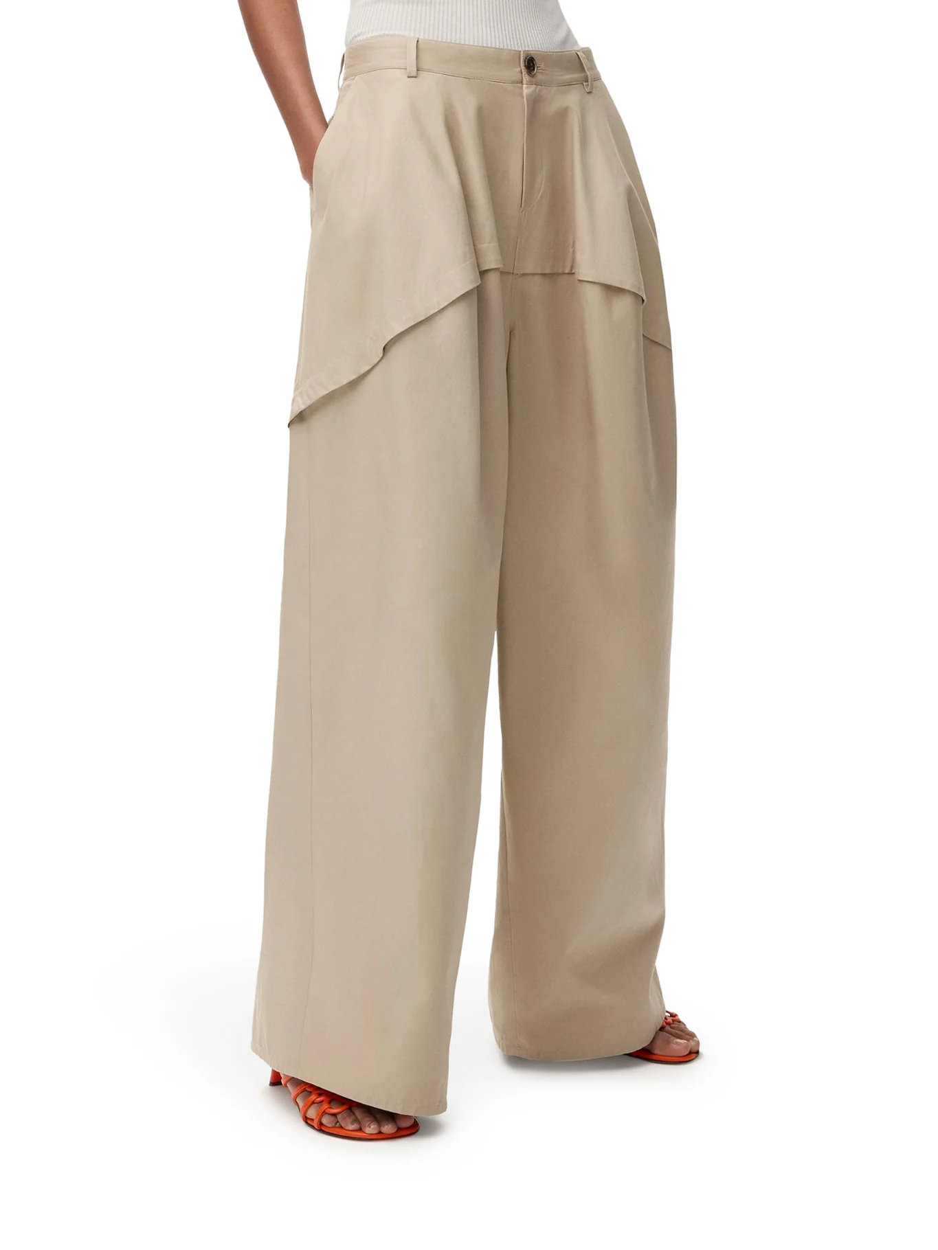 LIGHTWEIGHT COTTON TROUSERS WITH ASYMMETRIC PANEL CONSTRUCTION - Image 3