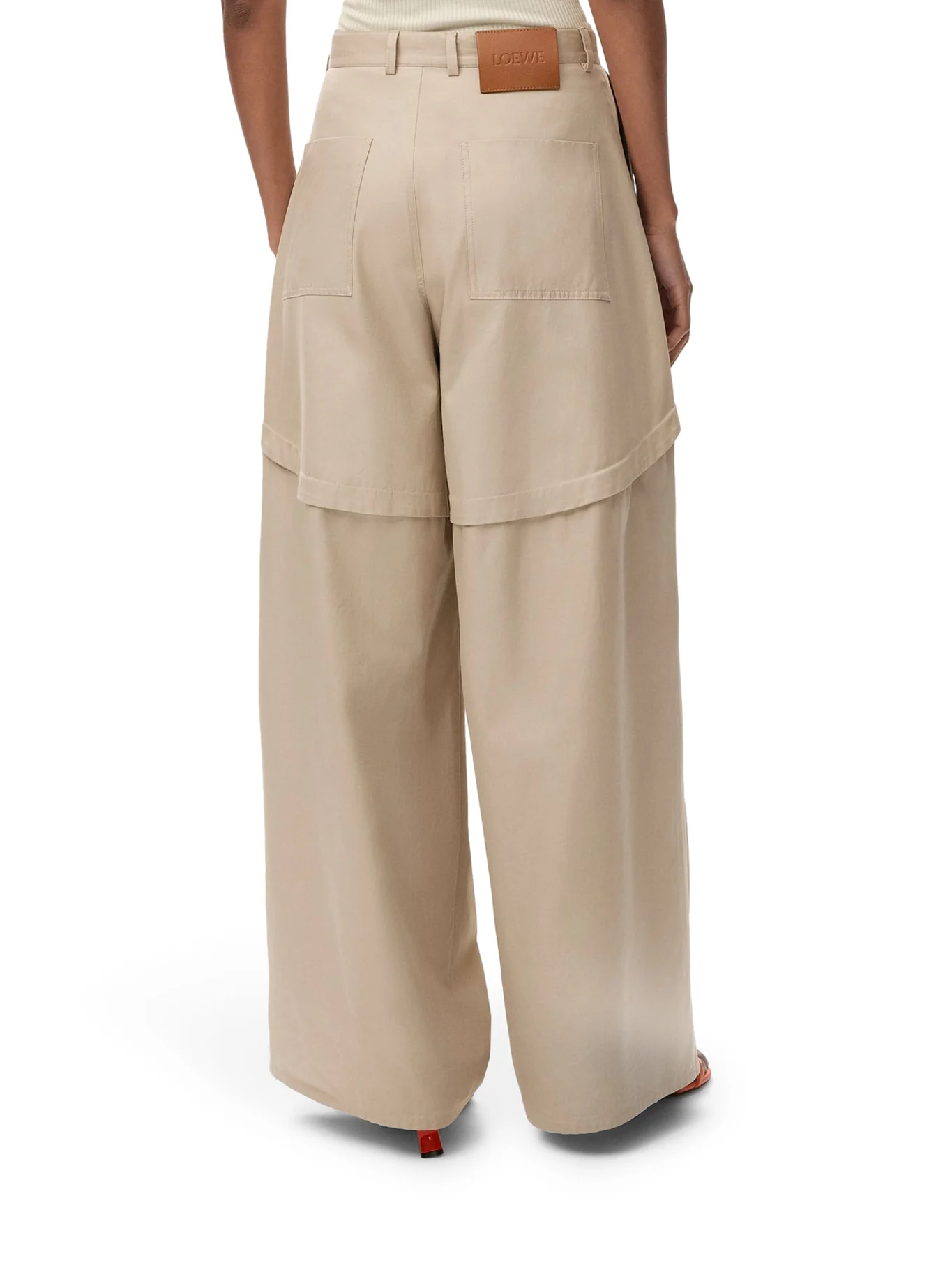 LIGHTWEIGHT COTTON TROUSERS WITH ASYMMETRIC PANEL CONSTRUCTION - Image 4
