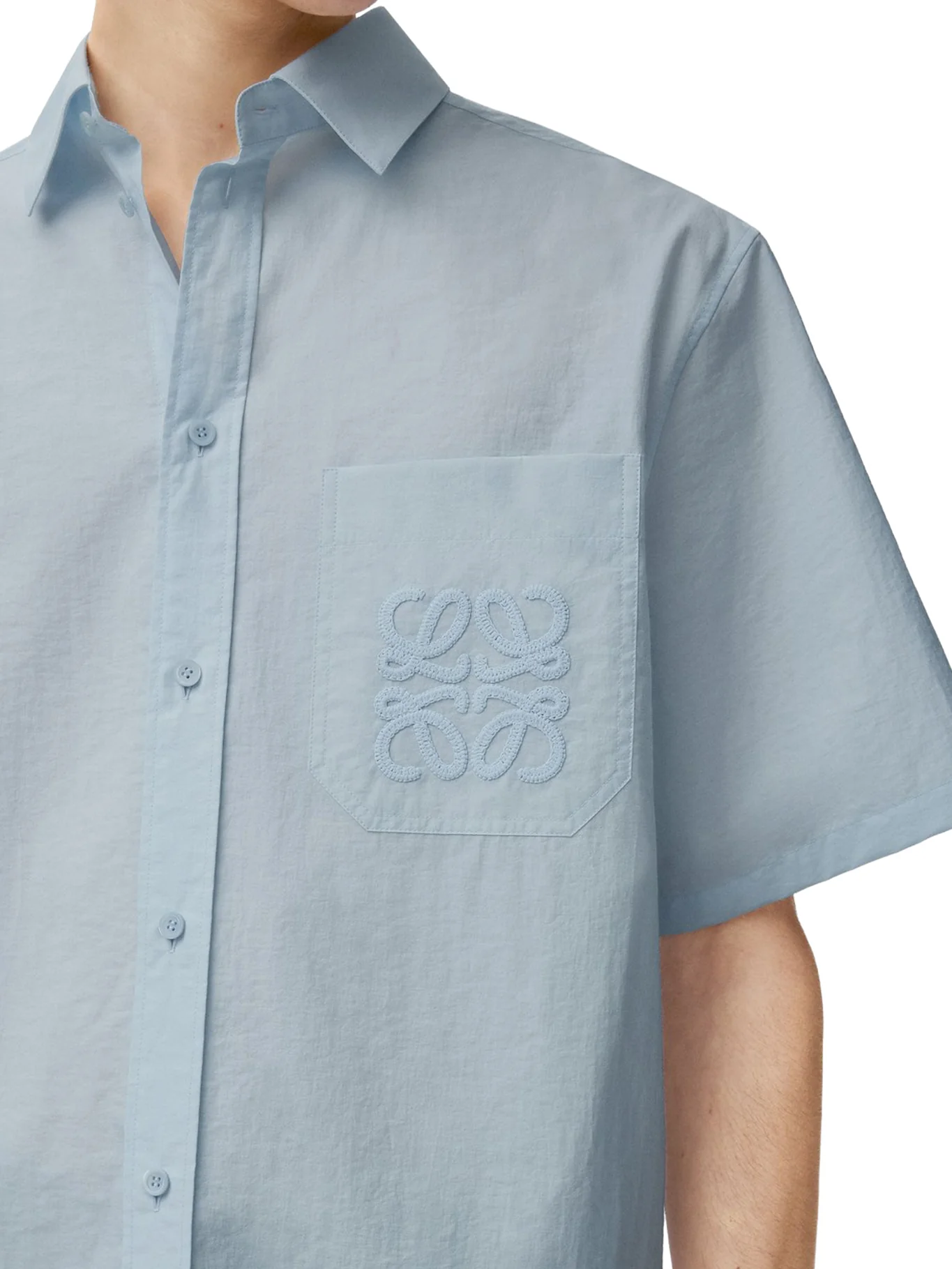SHORT-SLEEVED TEXTURED POPLIN SHIRT - Image 5