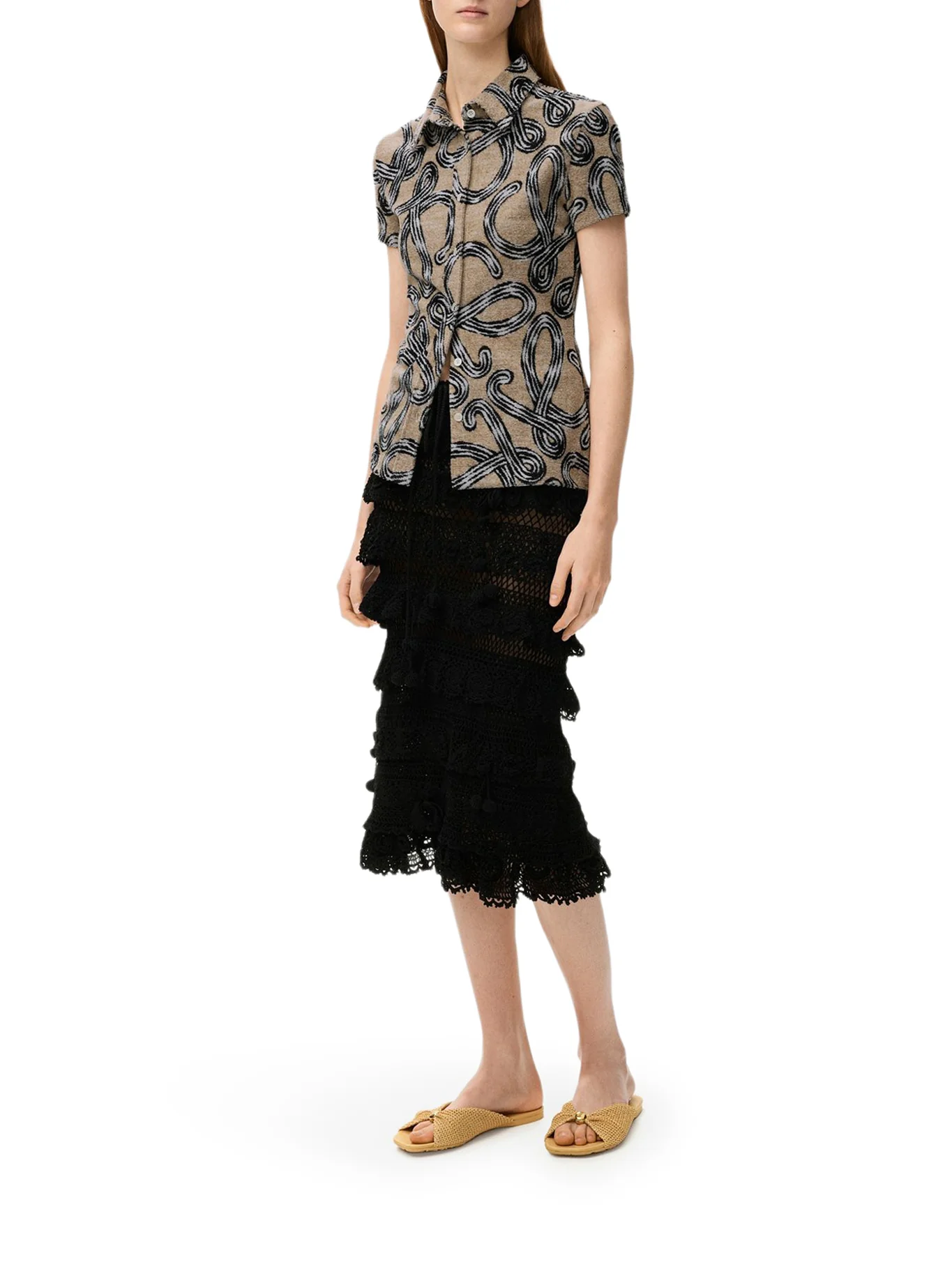 TERRY CLOTH SHIRT WITH ALL-OVER ANAGRAM JACQUARD - Image 2