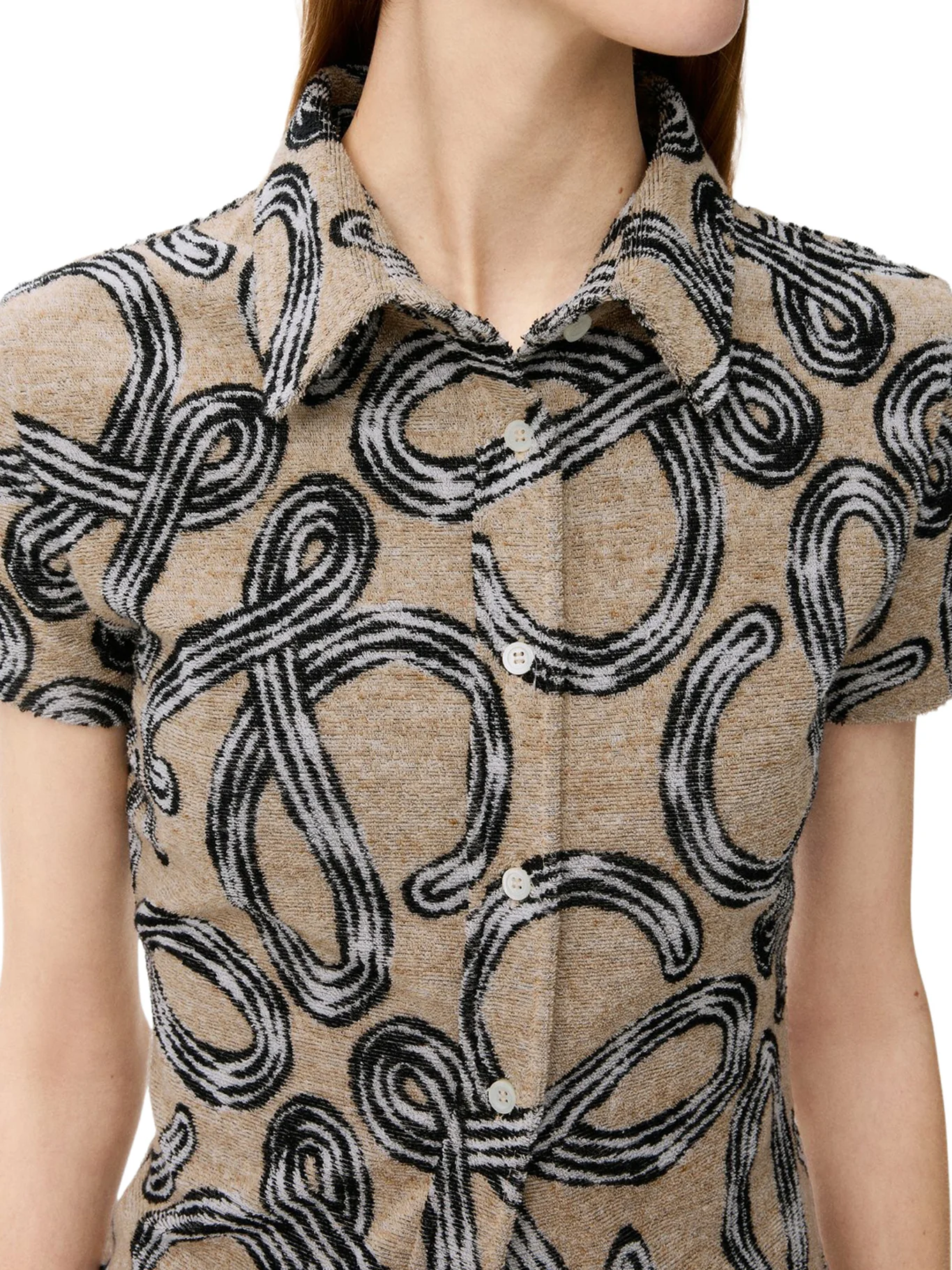 TERRY CLOTH SHIRT WITH ALL-OVER ANAGRAM JACQUARD - Image 5