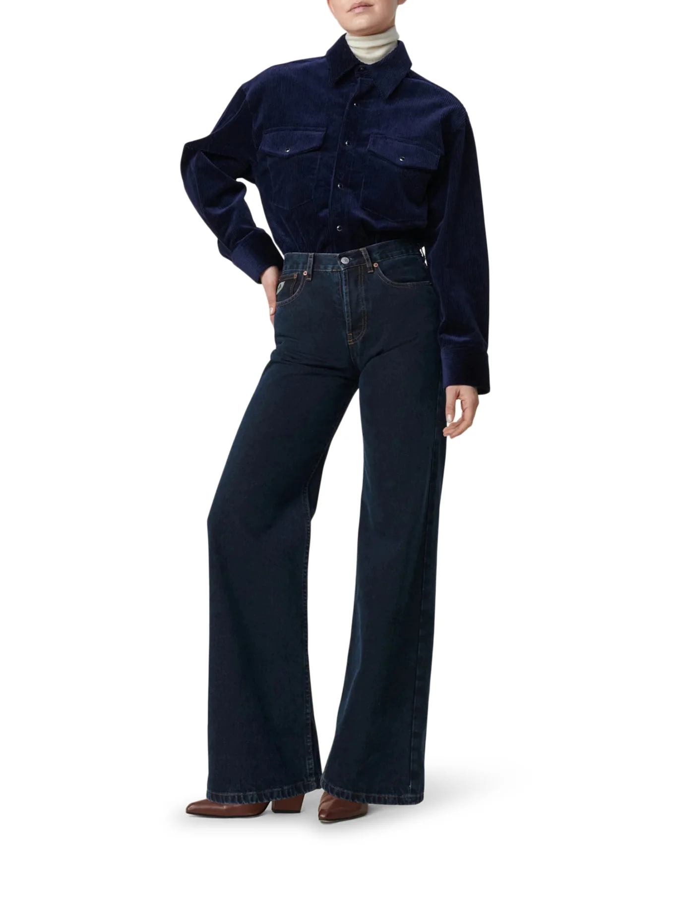 LINDSAY PALAZZO JEANS IN DENIM - Image 2