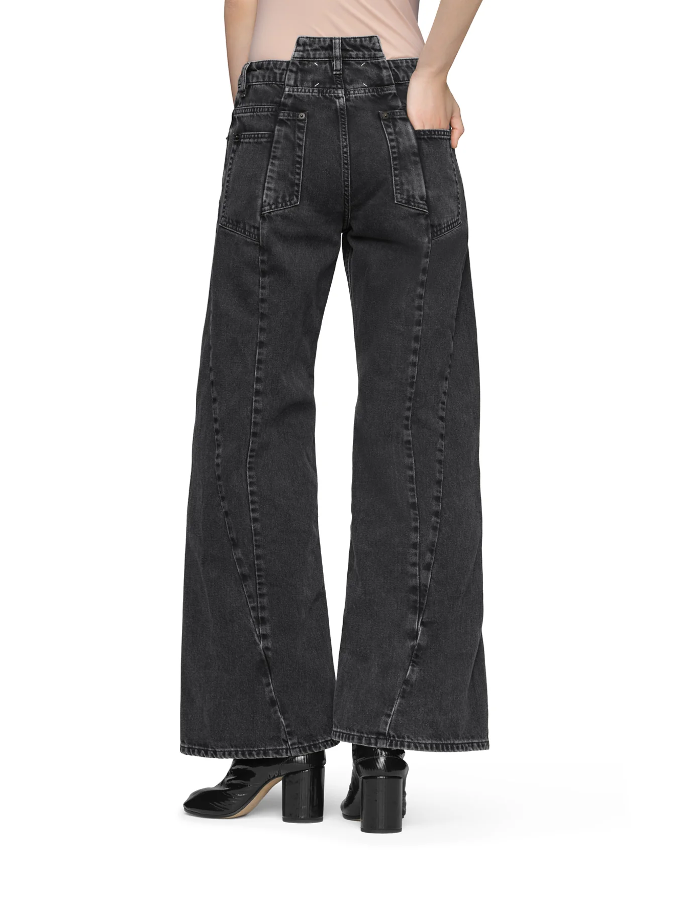 ASYMMETRIC 5-POCKET DENIM JEANS - Image 3