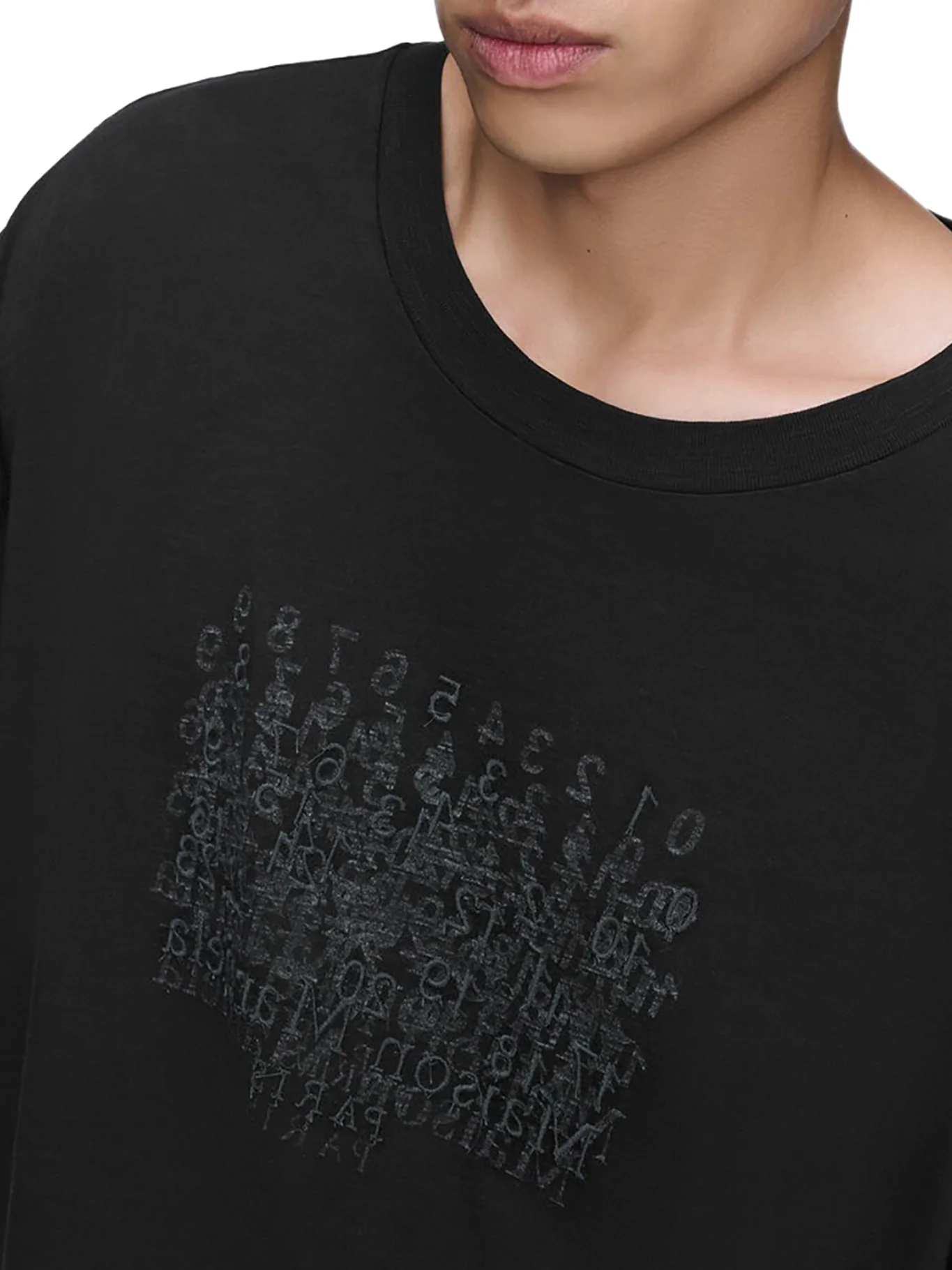 COTTON T-SHIRT WITH TONE-ON-TONE LETTERING PRINT - Image 5