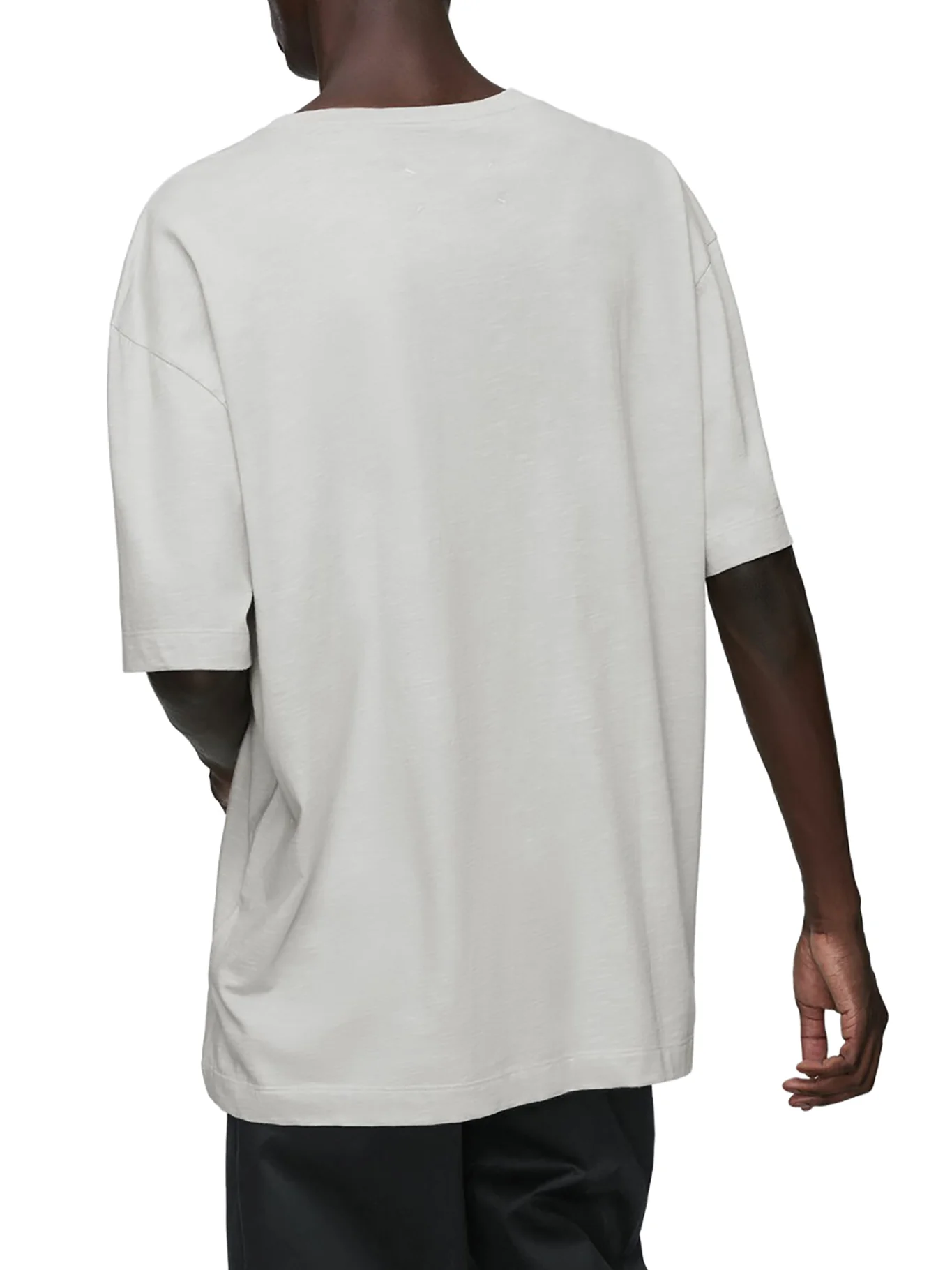 COTTON T-SHIRT WITH TONE-ON-TONE LETTERING PRINT - Image 3