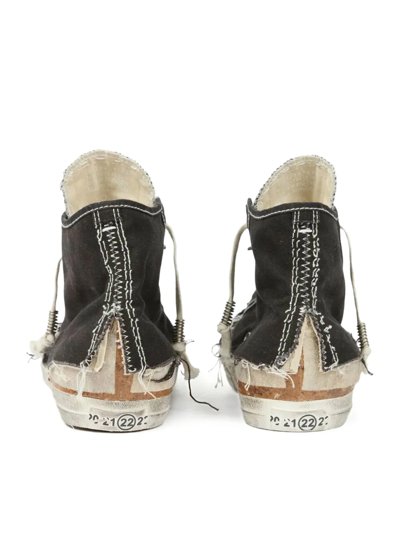 "LOVE TO DEATH" HIGH-TOP CANVAS SNEAKERS WITH DESTRUCTURED DETAILS - Image 3
