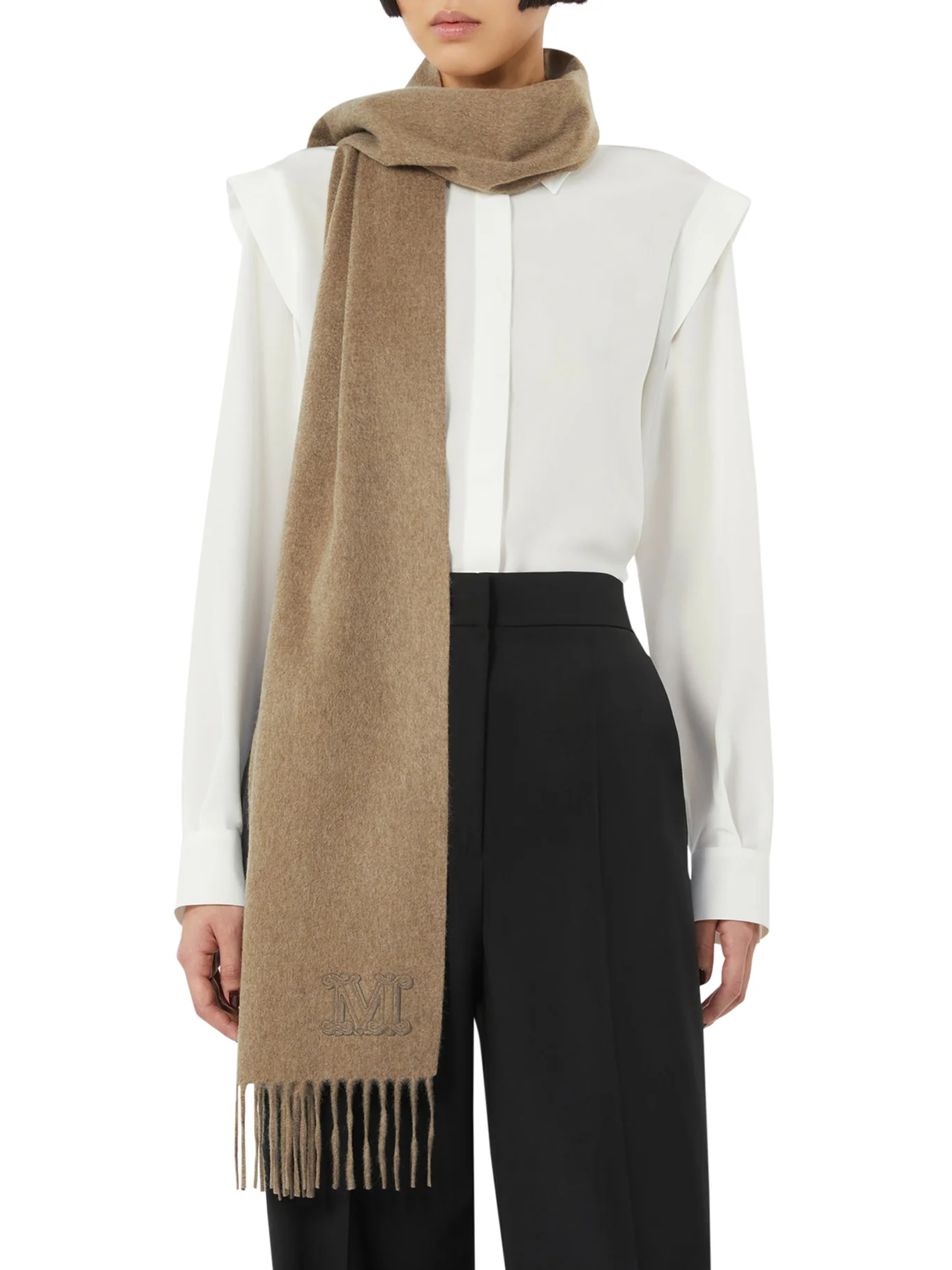 CASHMERE STOLE WITH MONOGRAM EMBROIDERY - Image 2