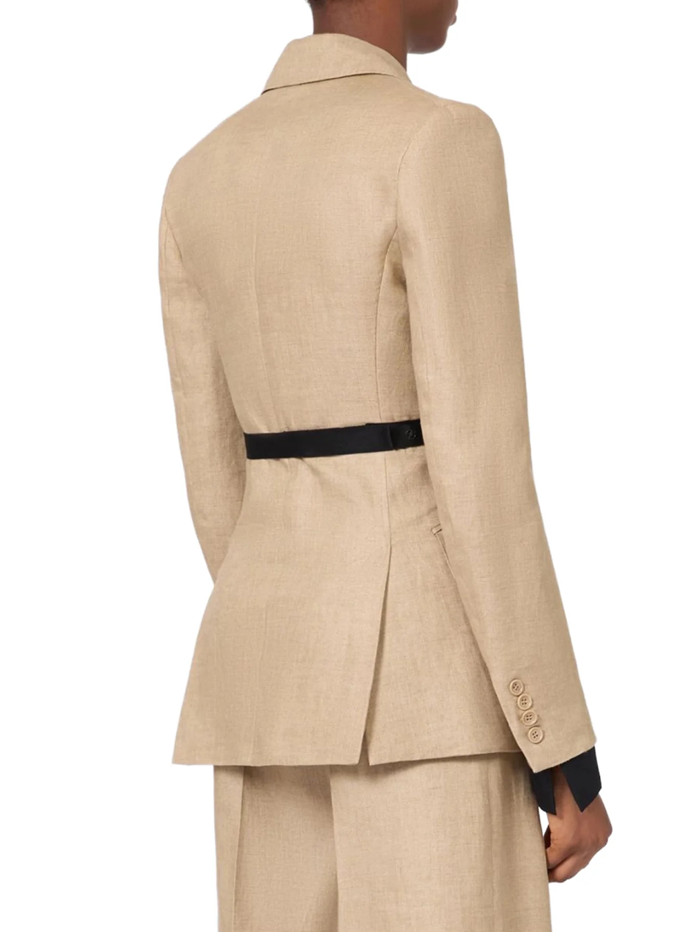 DOUBLE-BREASTED BLAZER IN PURE LINEN NATTÉ - Image 4