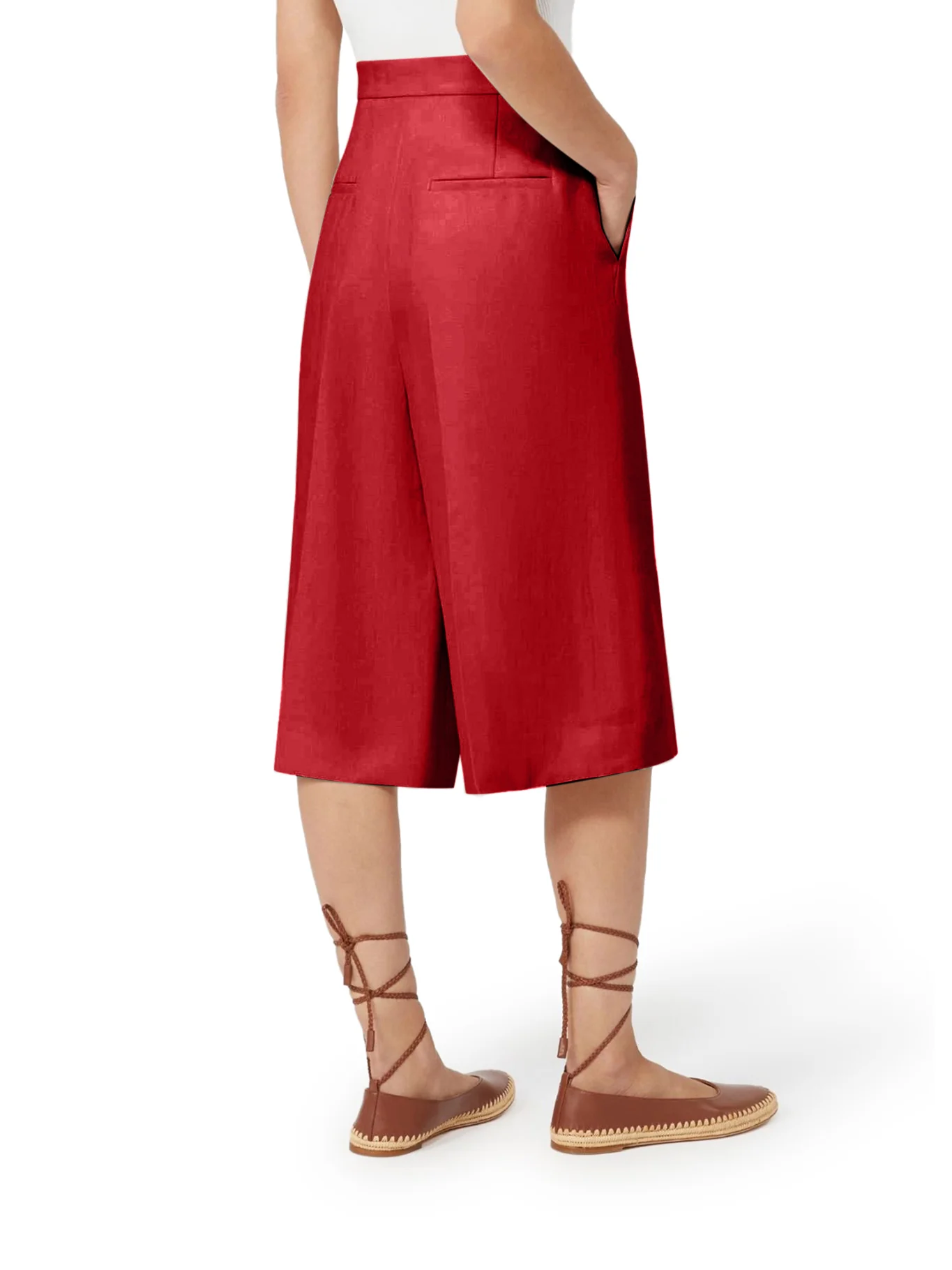 KAKI LINEN BERMUDA SHORTS - Image 3