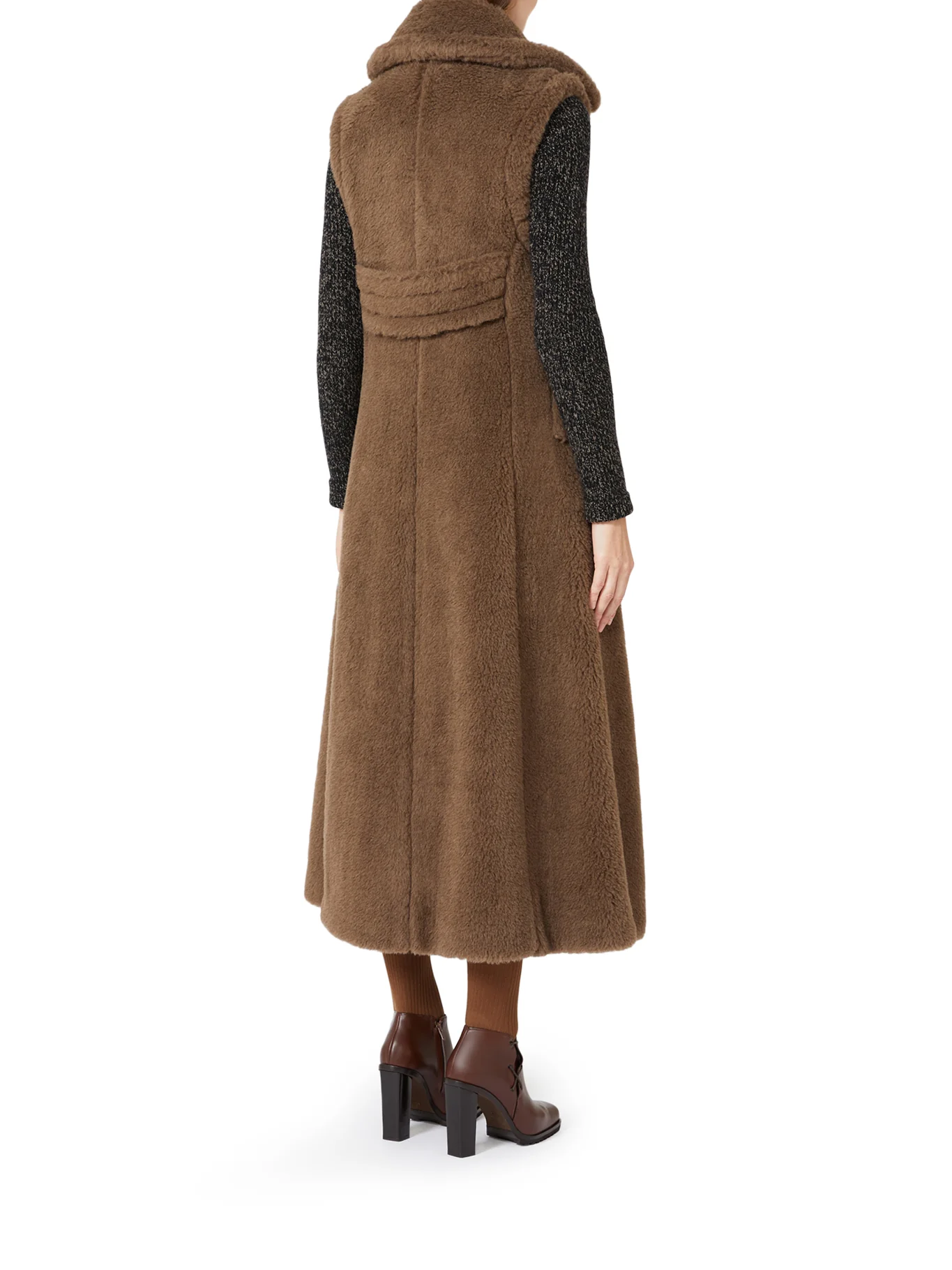 SLEEVELESS COAT IN ALPACA AND WOOL TEDDY - Image 3