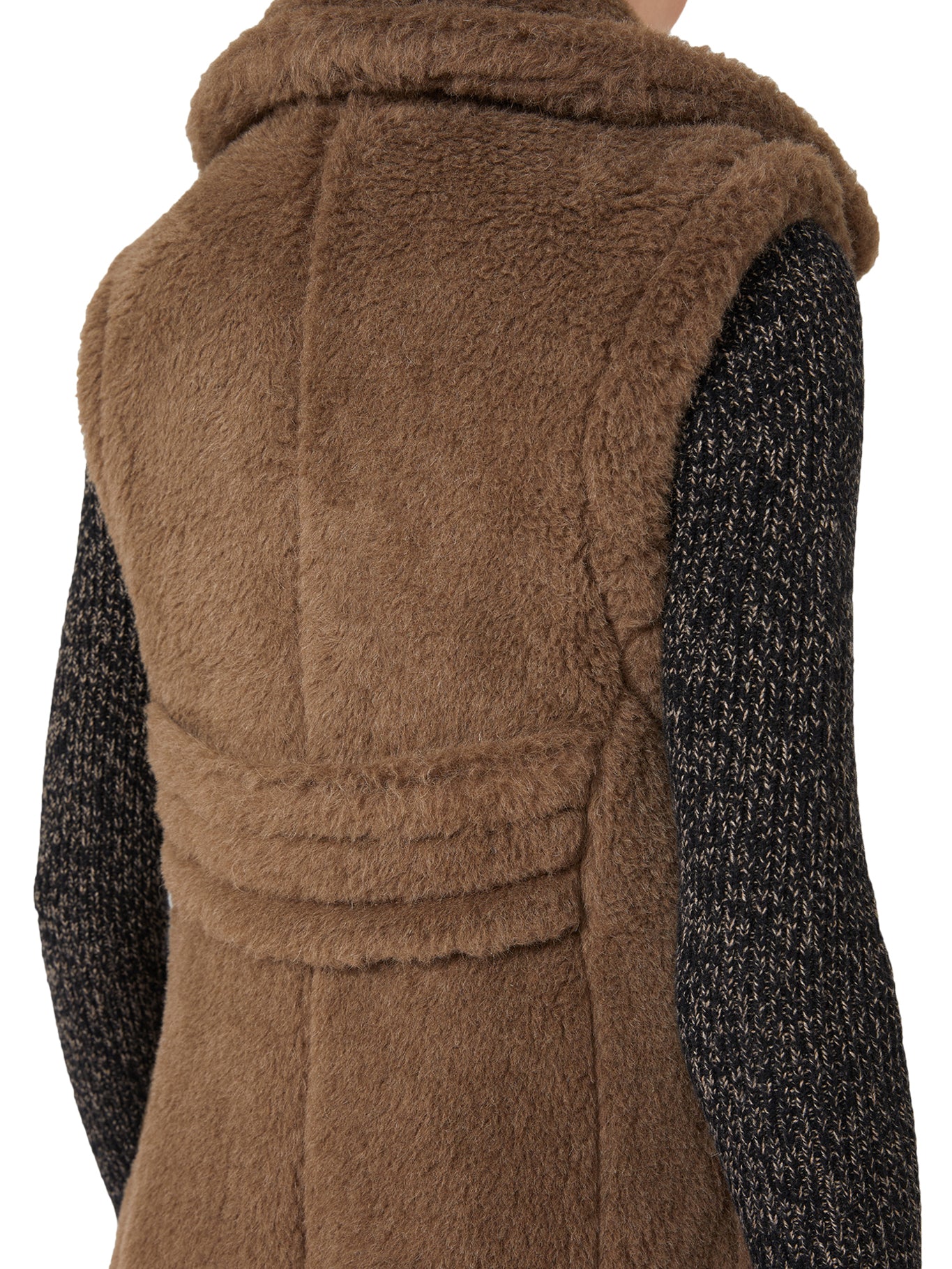 SLEEVELESS COAT IN ALPACA AND WOOL TEDDY - Image 6