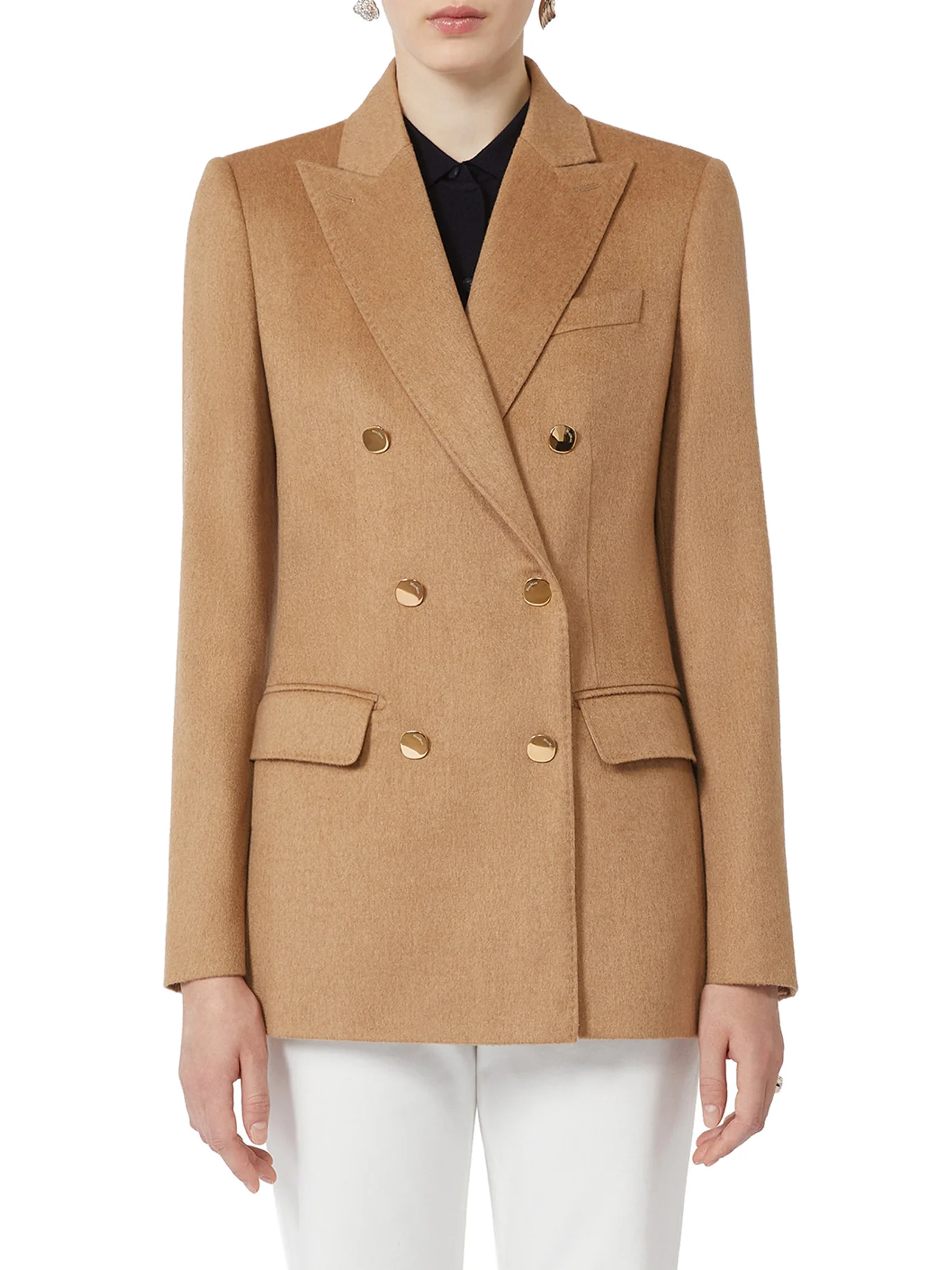 CAMEL DRAP BLAZER WITH SABLES - Image 3