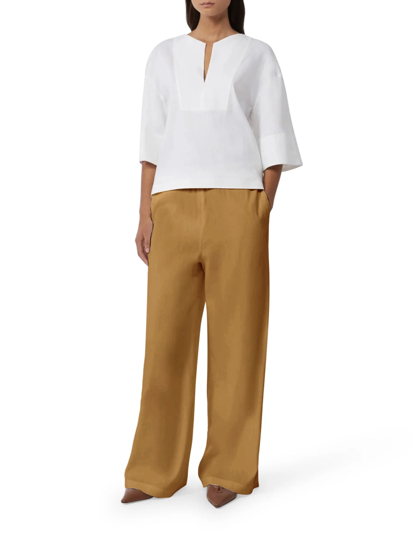 DESTINY TROUSERS IN LINEN BLEND CANVAS - Image 2