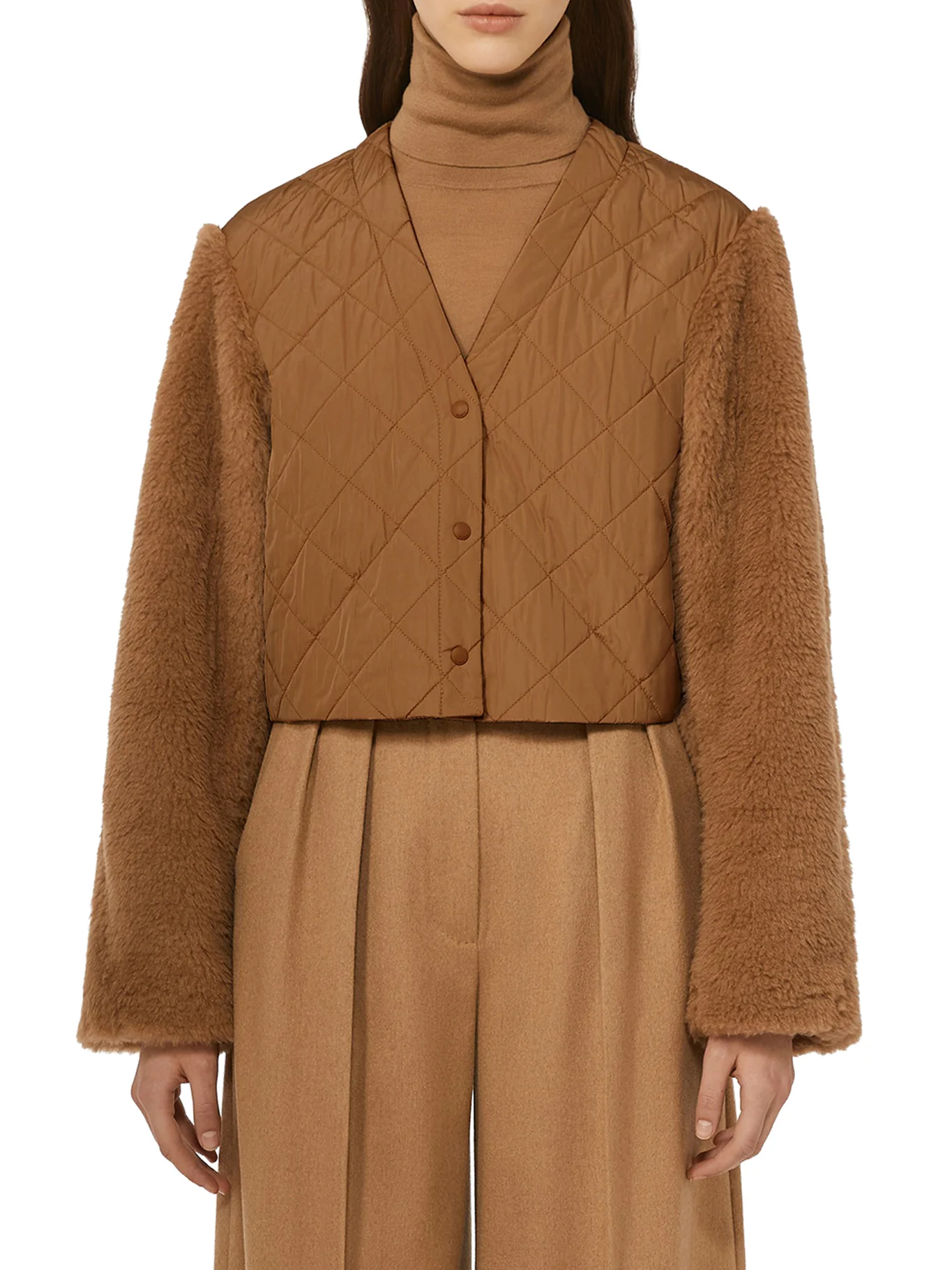 SANTOS 2-IN-1 CROP VEST IN TEDDY FABRIC - Image 5