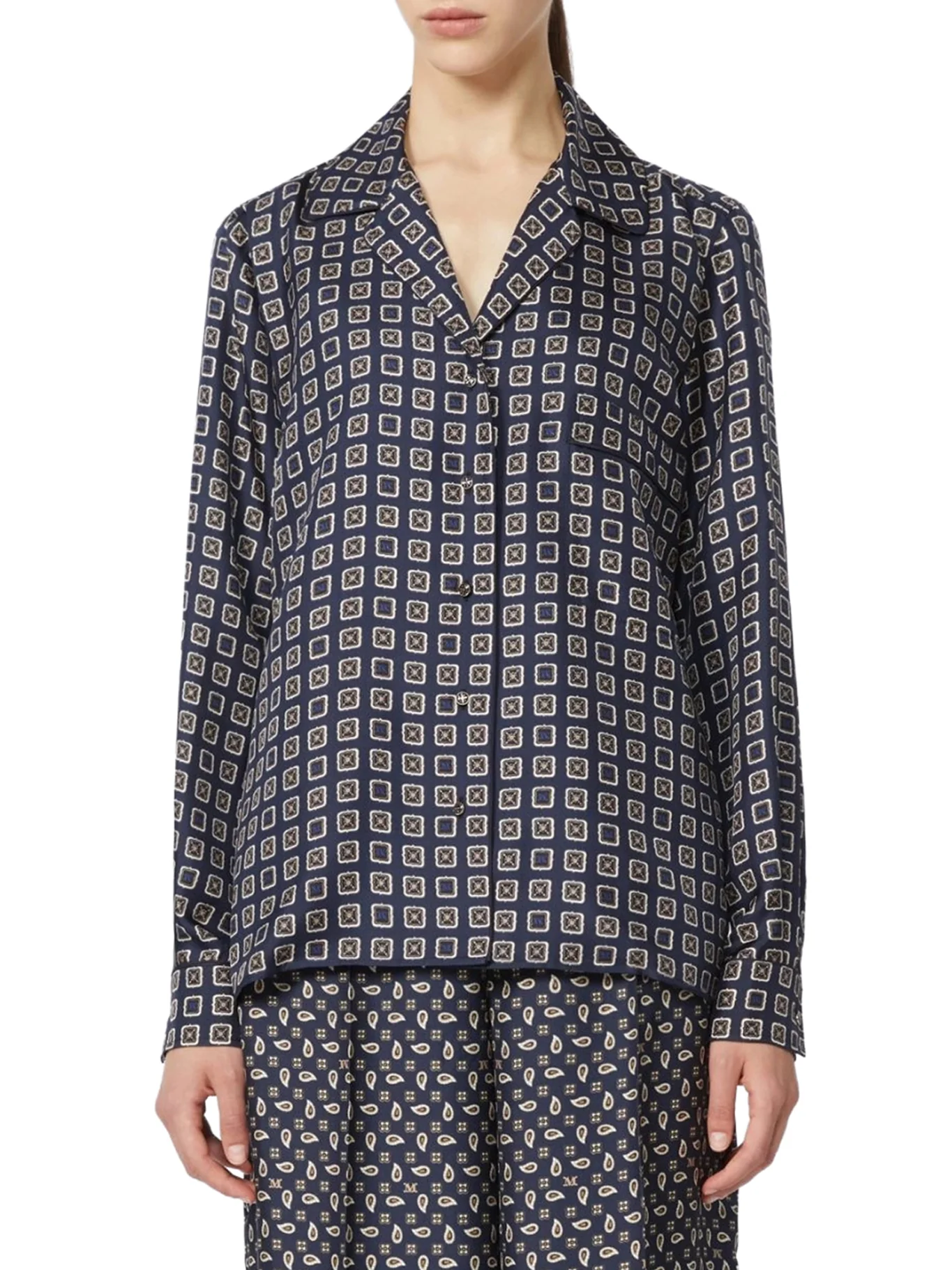 SEMI-FITTED PRINTED SILK SHIRT - Image 2