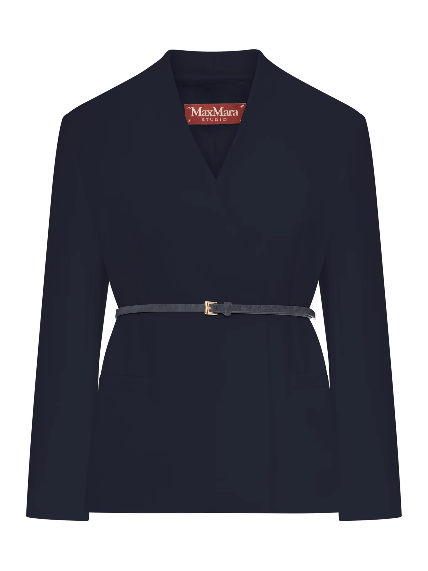 DOUBLE-BREASTED CADY JACKET WITH BELT
