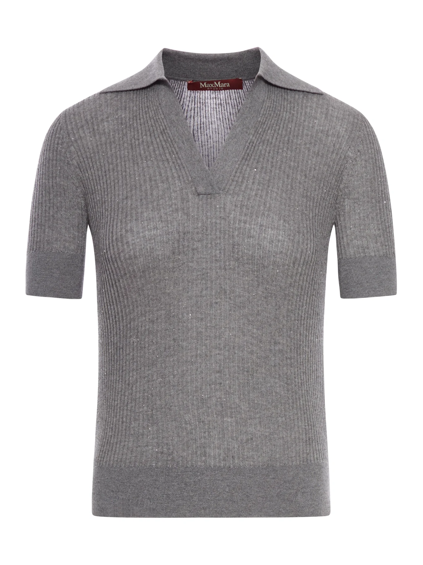 STRAW POLO IN WOOL AND SILK WITH SEQUINS