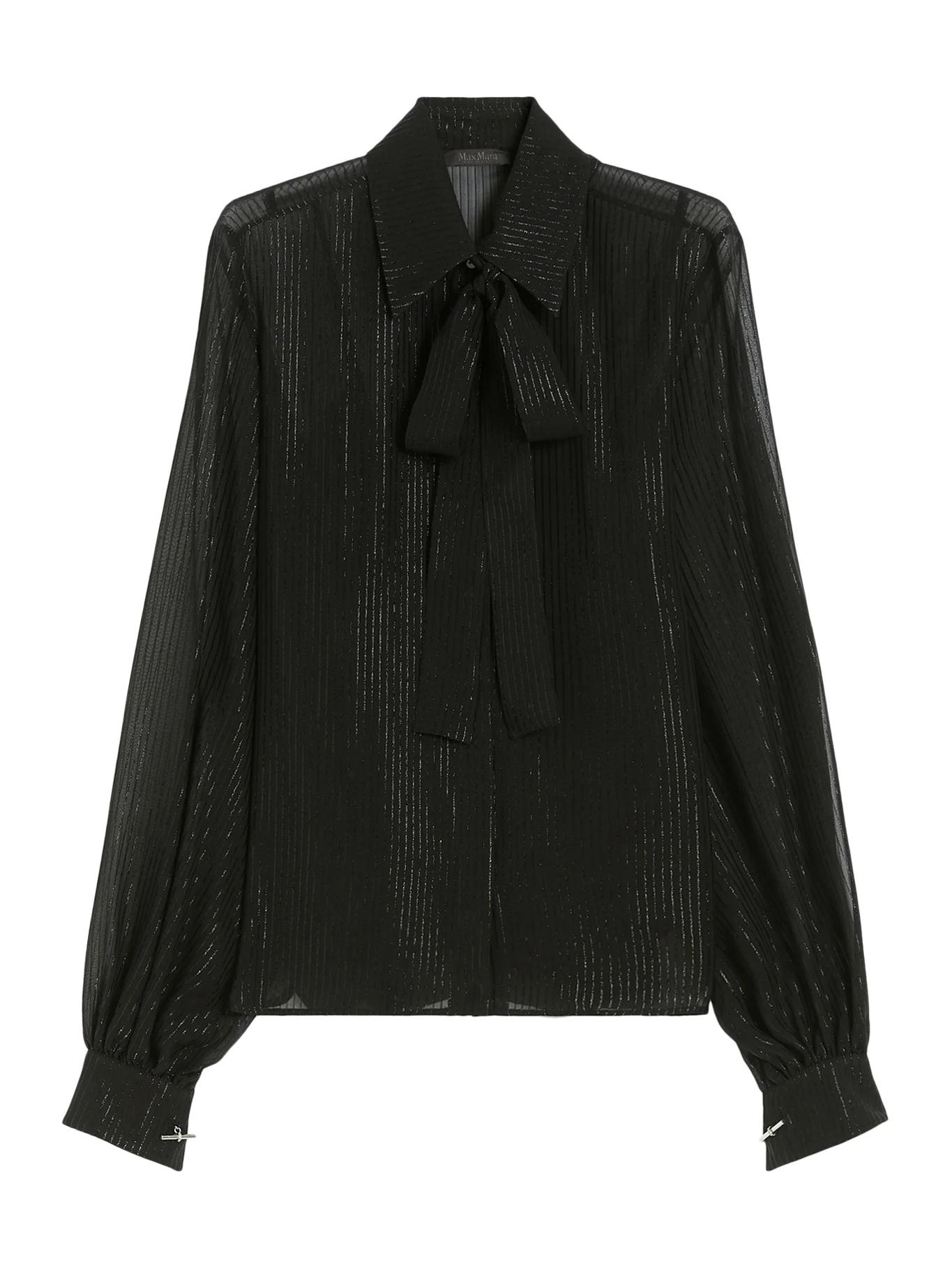 STRIPED SILK CHIFFON BLOUSE
