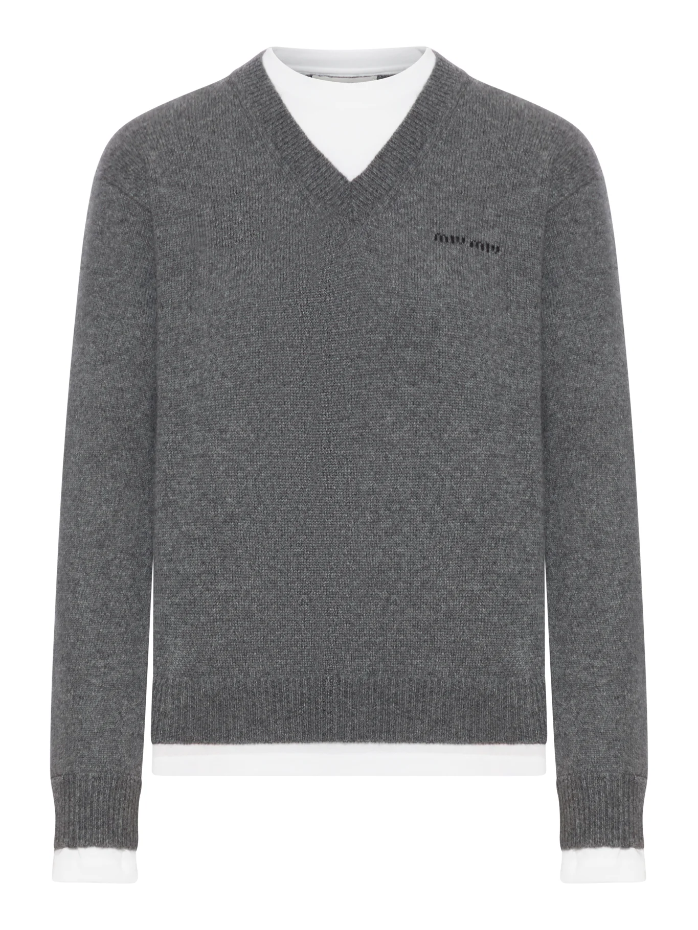 CASHMERE SWEATER WITH CONTRASTING INSERTS