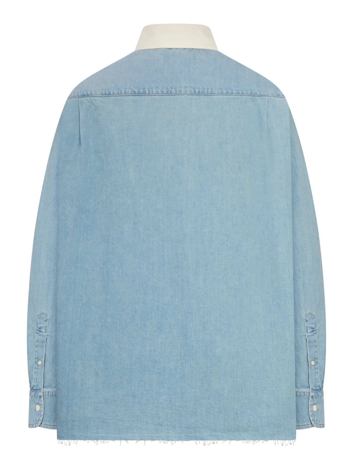 DENIM SHIRT WITH CONTRASTING COLLAR AND EMBROIDERED LOGO - Image 2