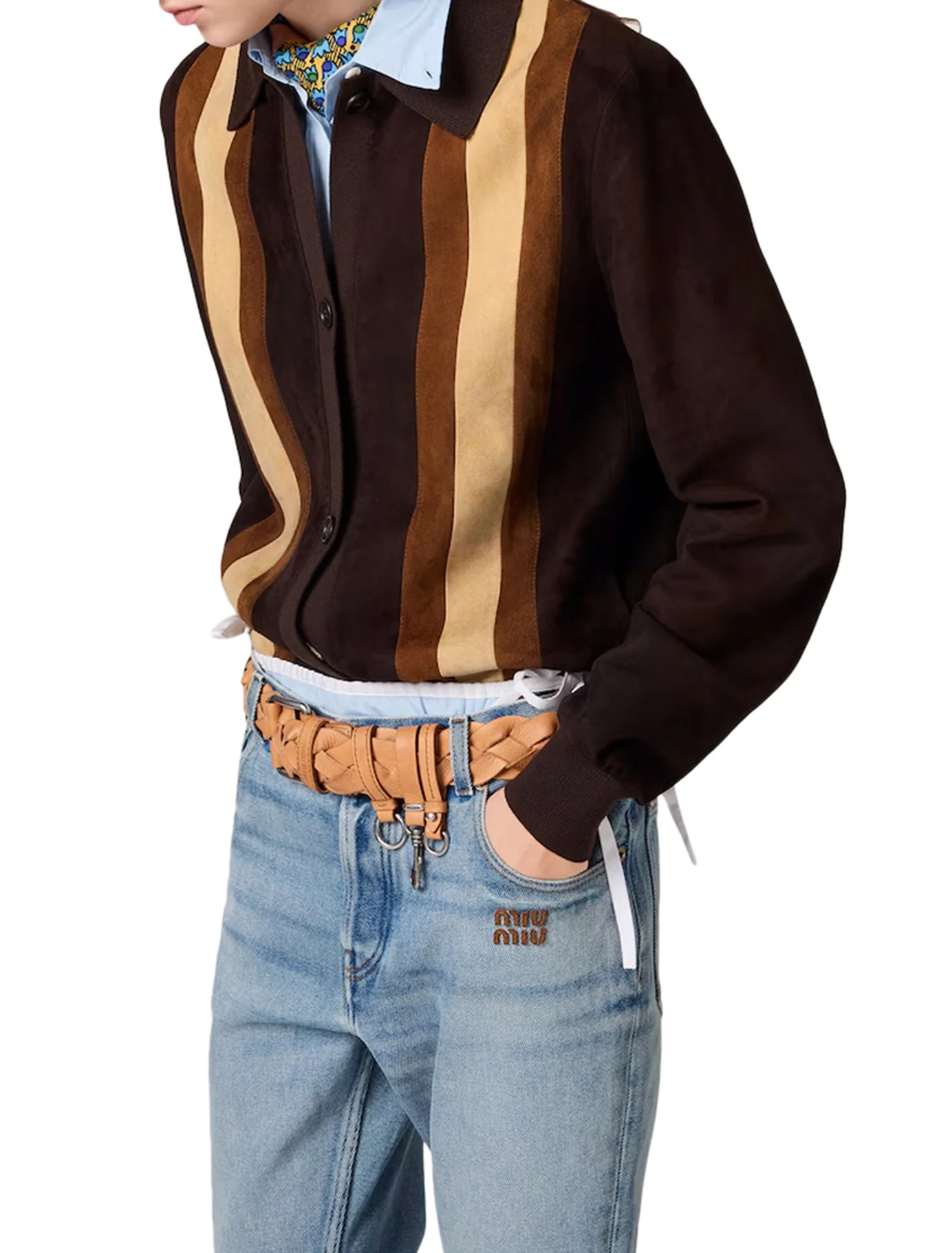 FIVE-POCKET WASHED DENIM TROUSERS - Image 5