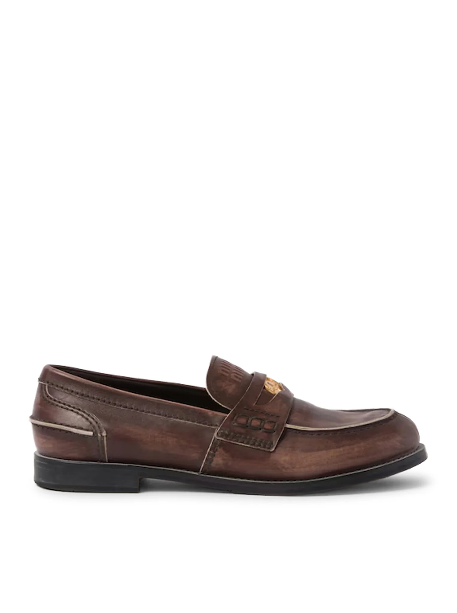VINTAGE EFFECT LEATHER LOAFERS