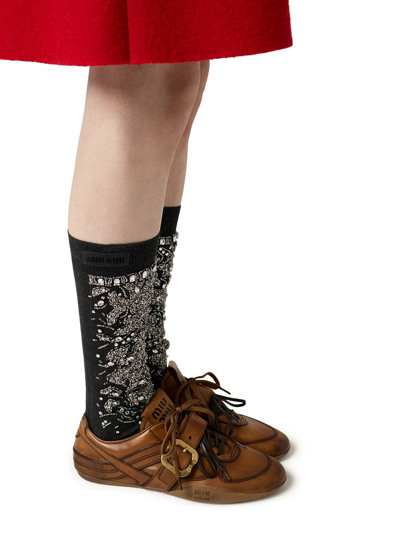 LEATHER SNEAKERS WITH BUCKLE - Image 3