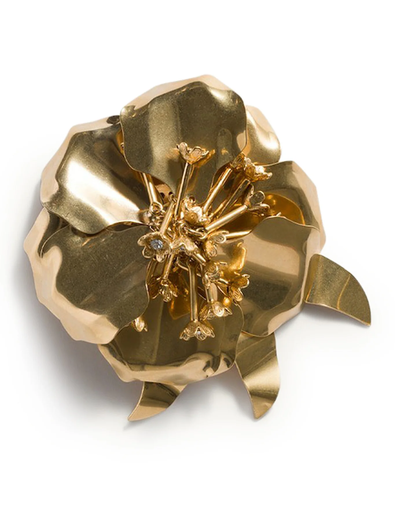 METAL BROOCH WITH CRYSTALS