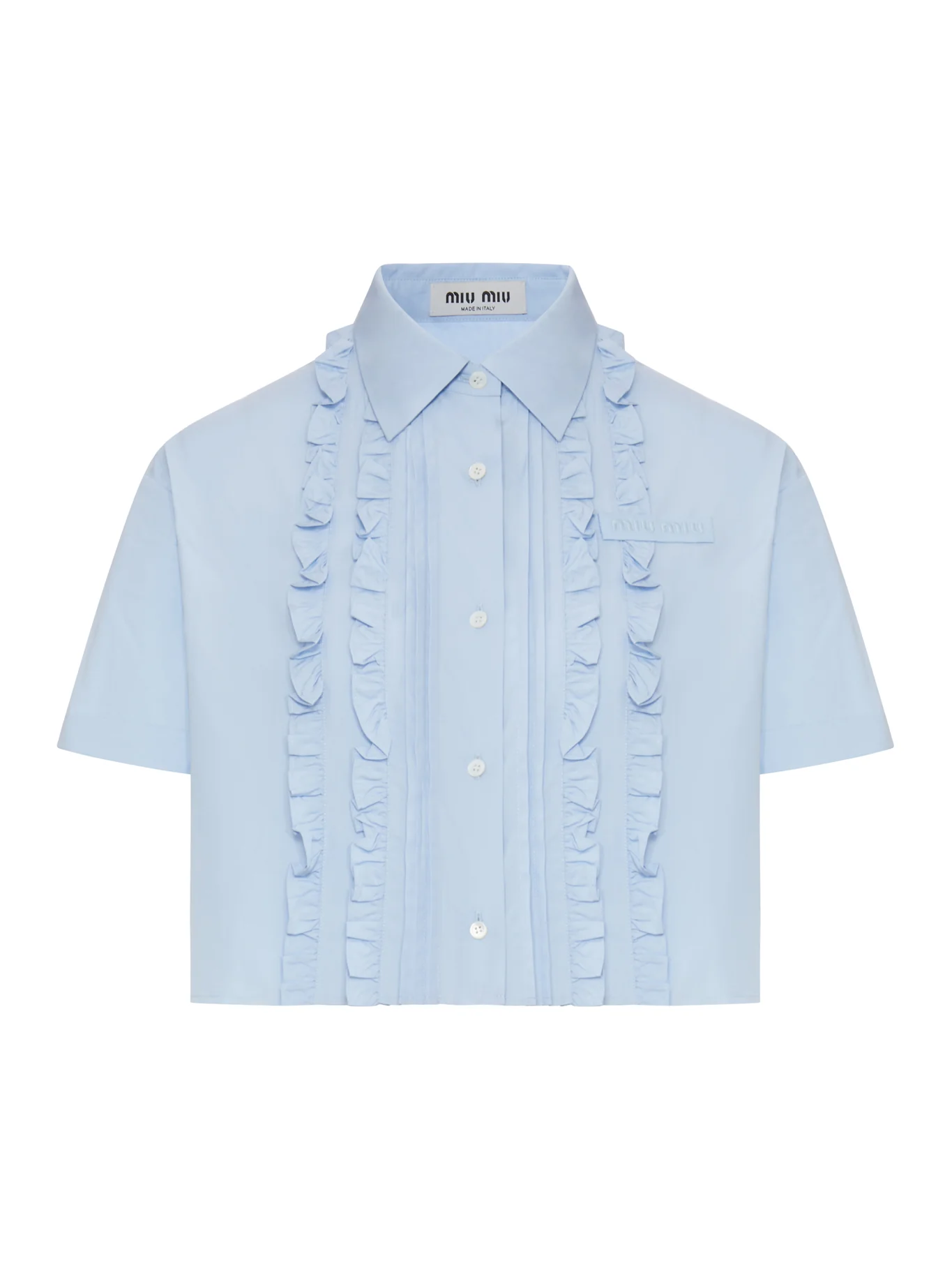 POPLIN SHIRT WITH RUFFLED DETAILS