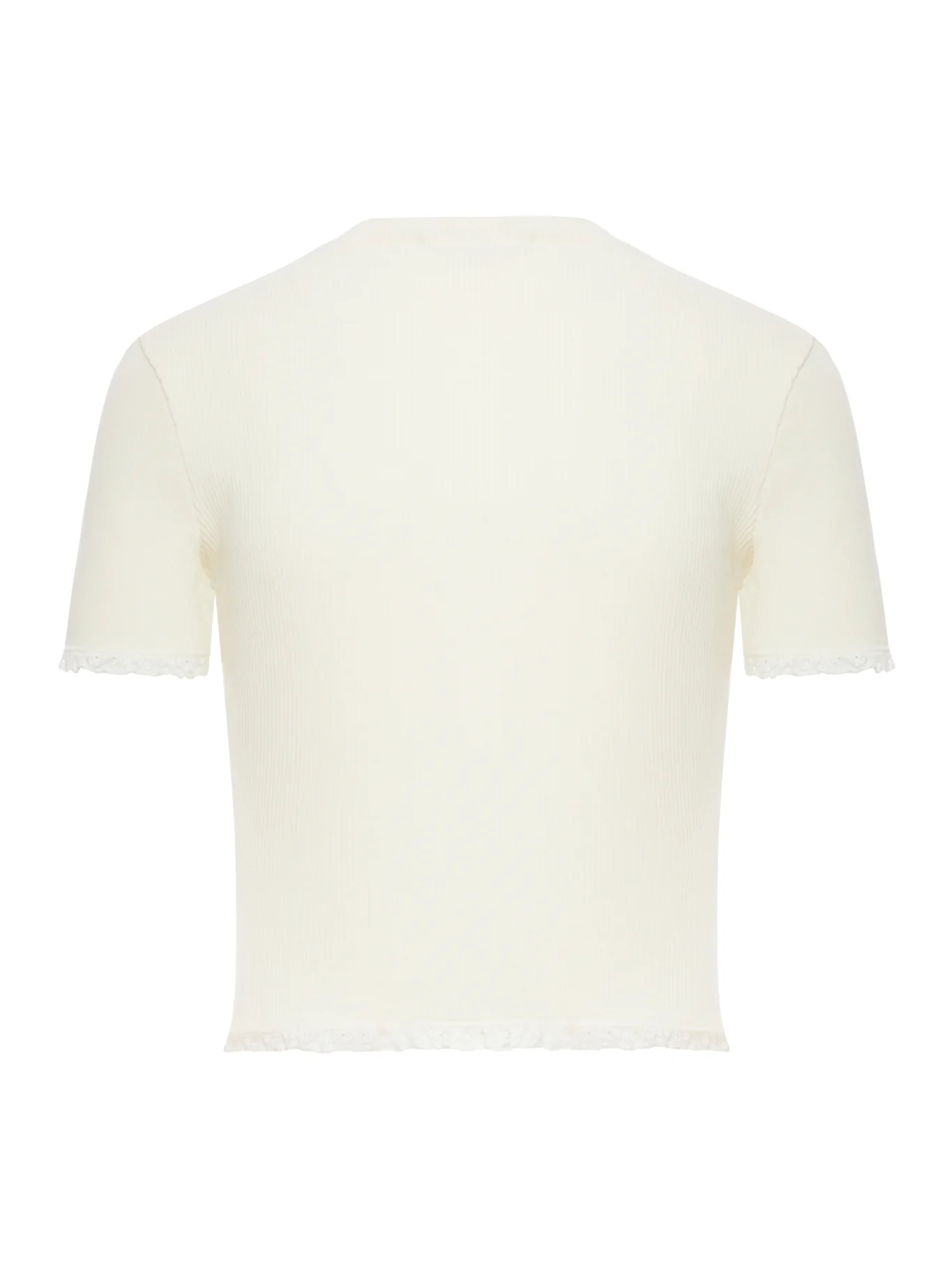 RIBBED T-SHIRT WITH LACE INSERTS - Image 2