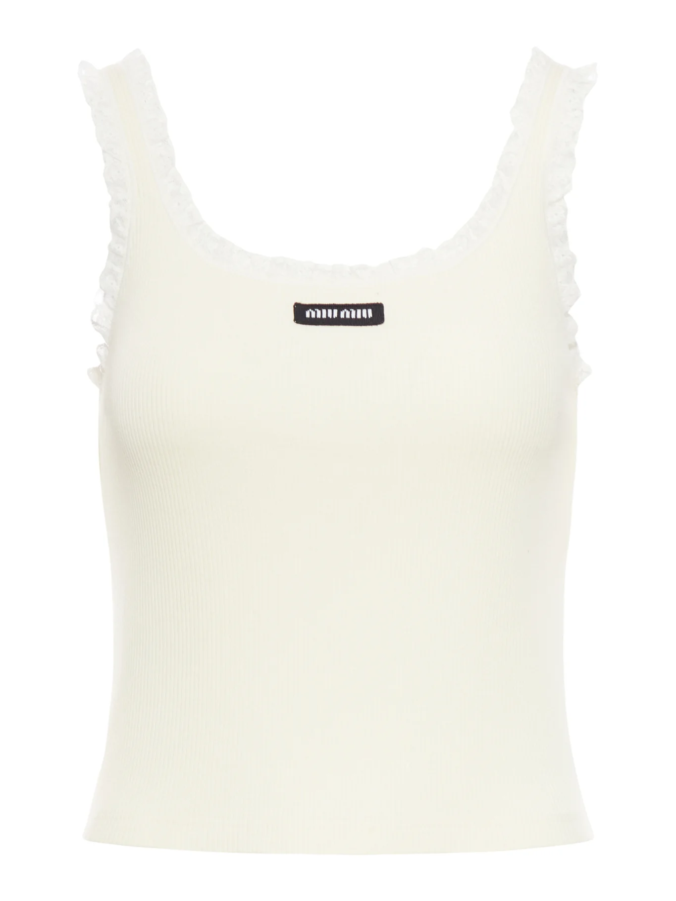 RIBBED TANK TOP WITH LACE DETAILS