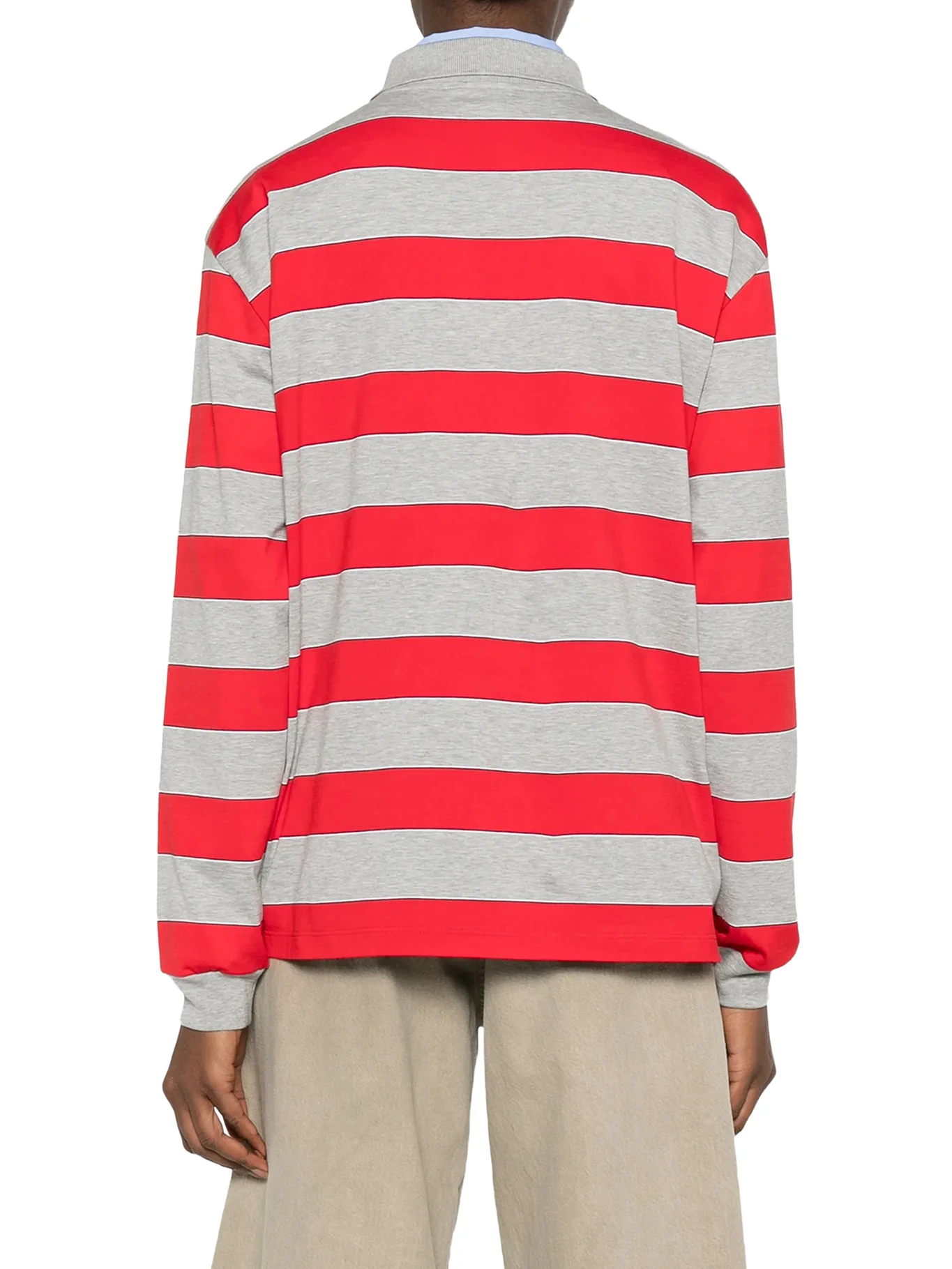 STRIPED COTTON JERSEY POLO SHIRT WITH LOGO PATCH - Image 4