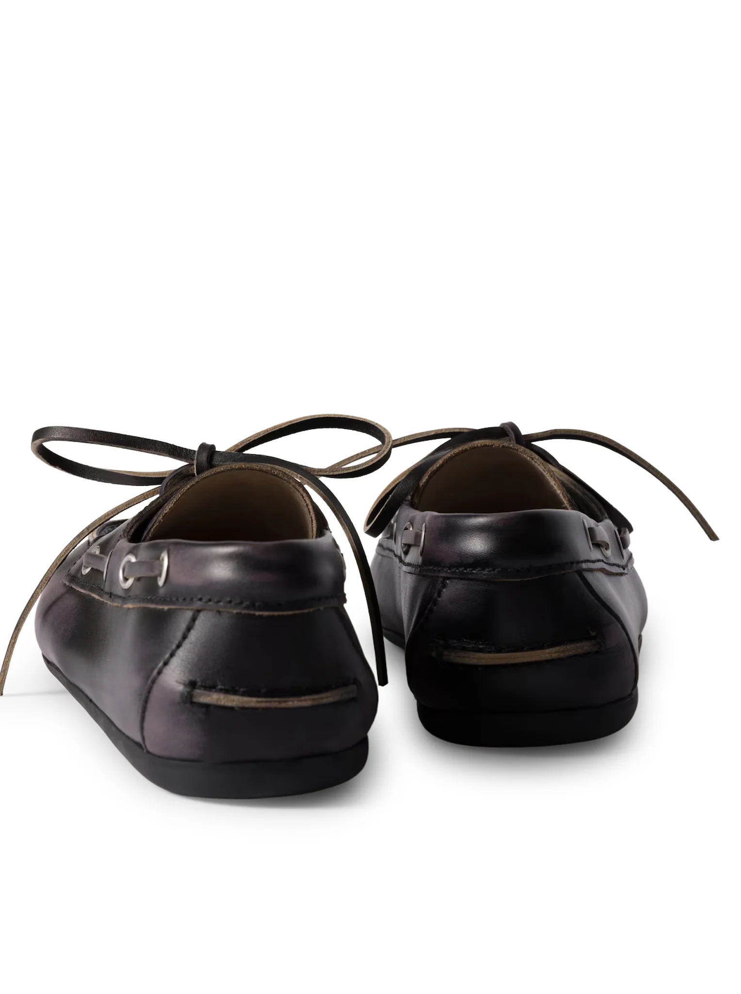 UNLINED BOAT LOAFERS IN DECOLORED LEATHER - Image 3