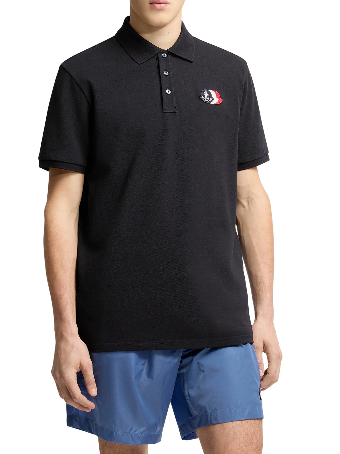COTTON PIQUET POLO SHIRT WITH LOGO PATCH - Image 3