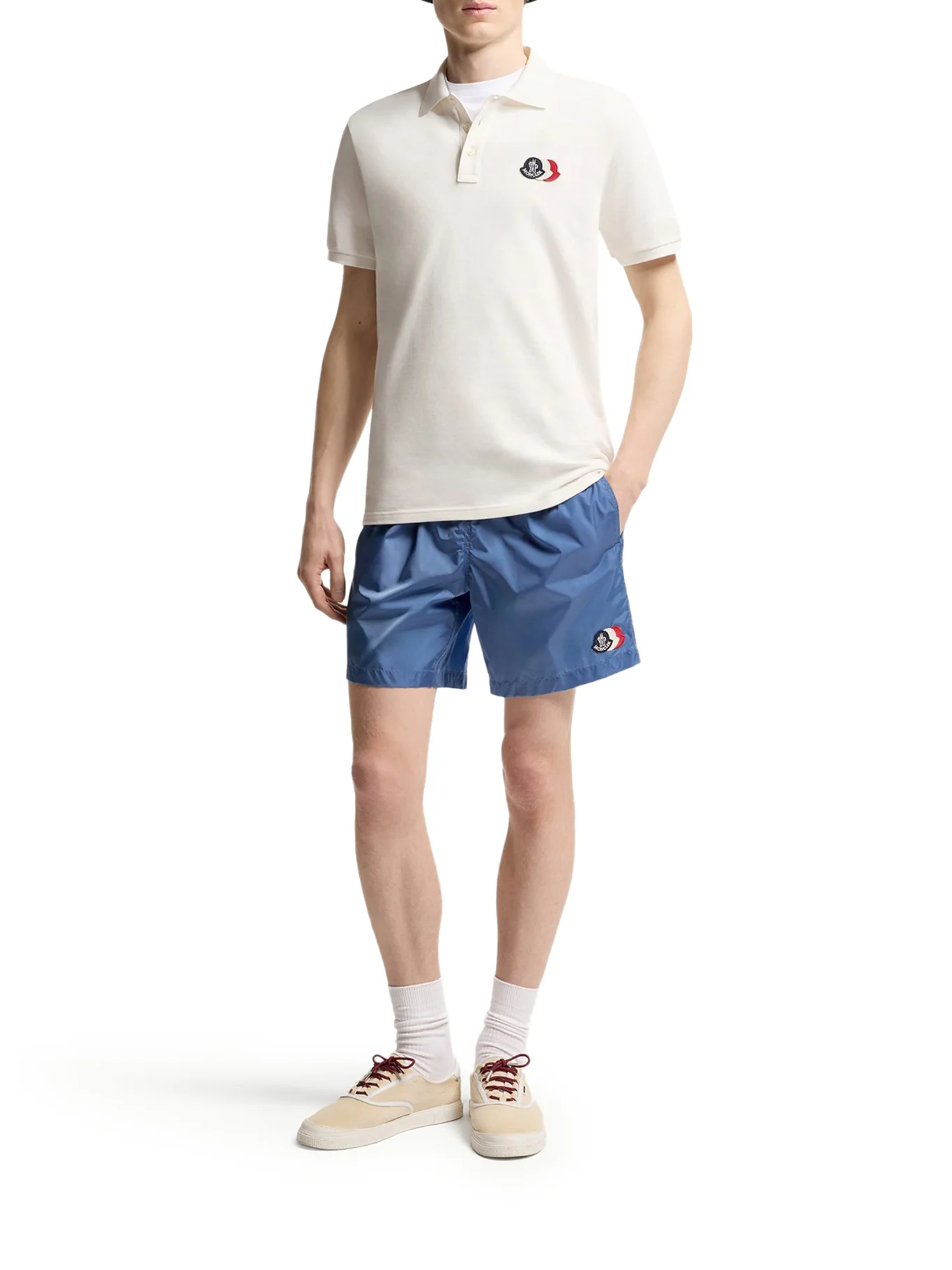 COTTON PIQUET POLO SHIRT WITH LOGO PATCH - Image 2