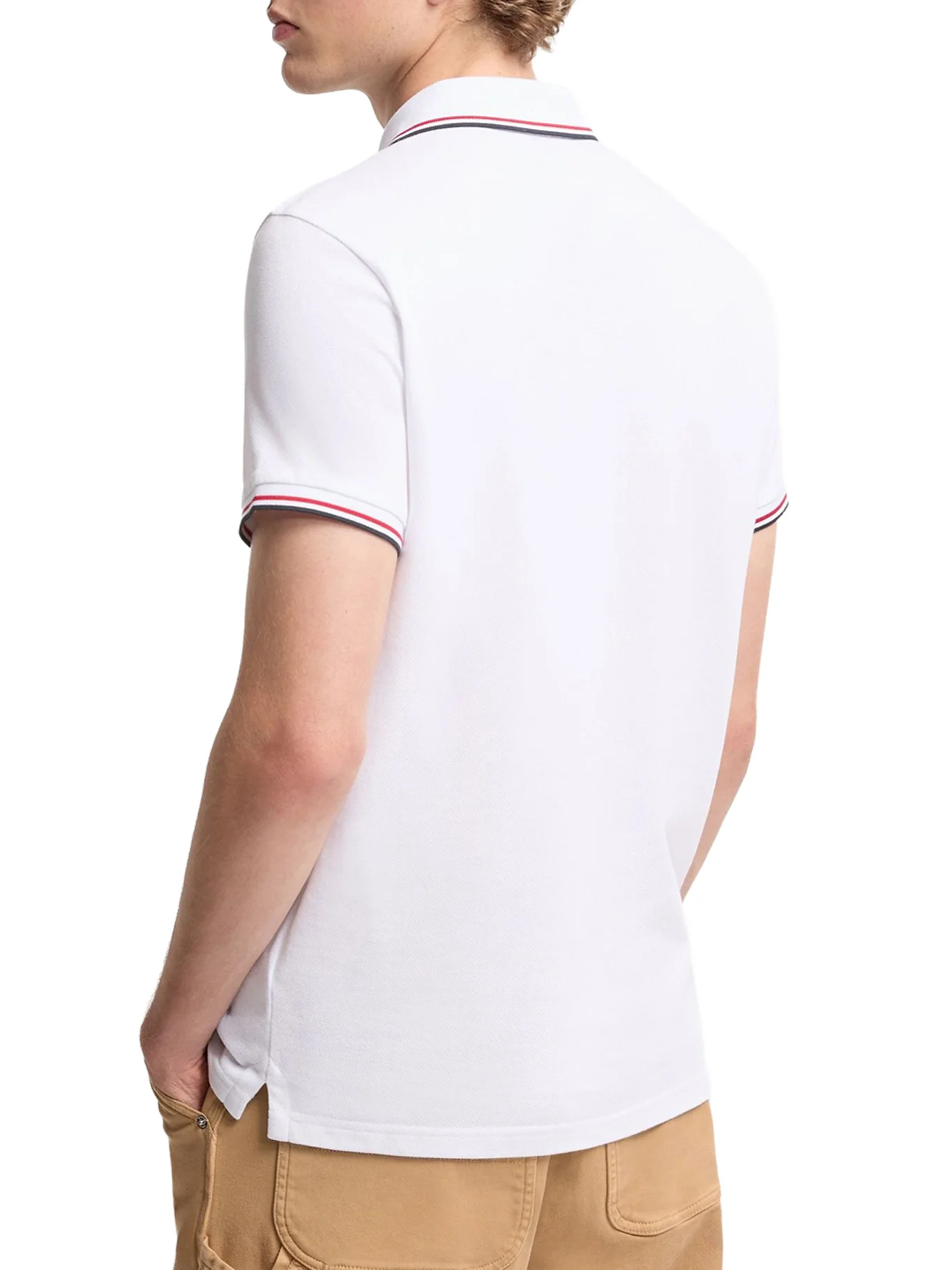 COTTON PIQUET POLO SHIRT WITH TRICOLOR TRIM - Image 4