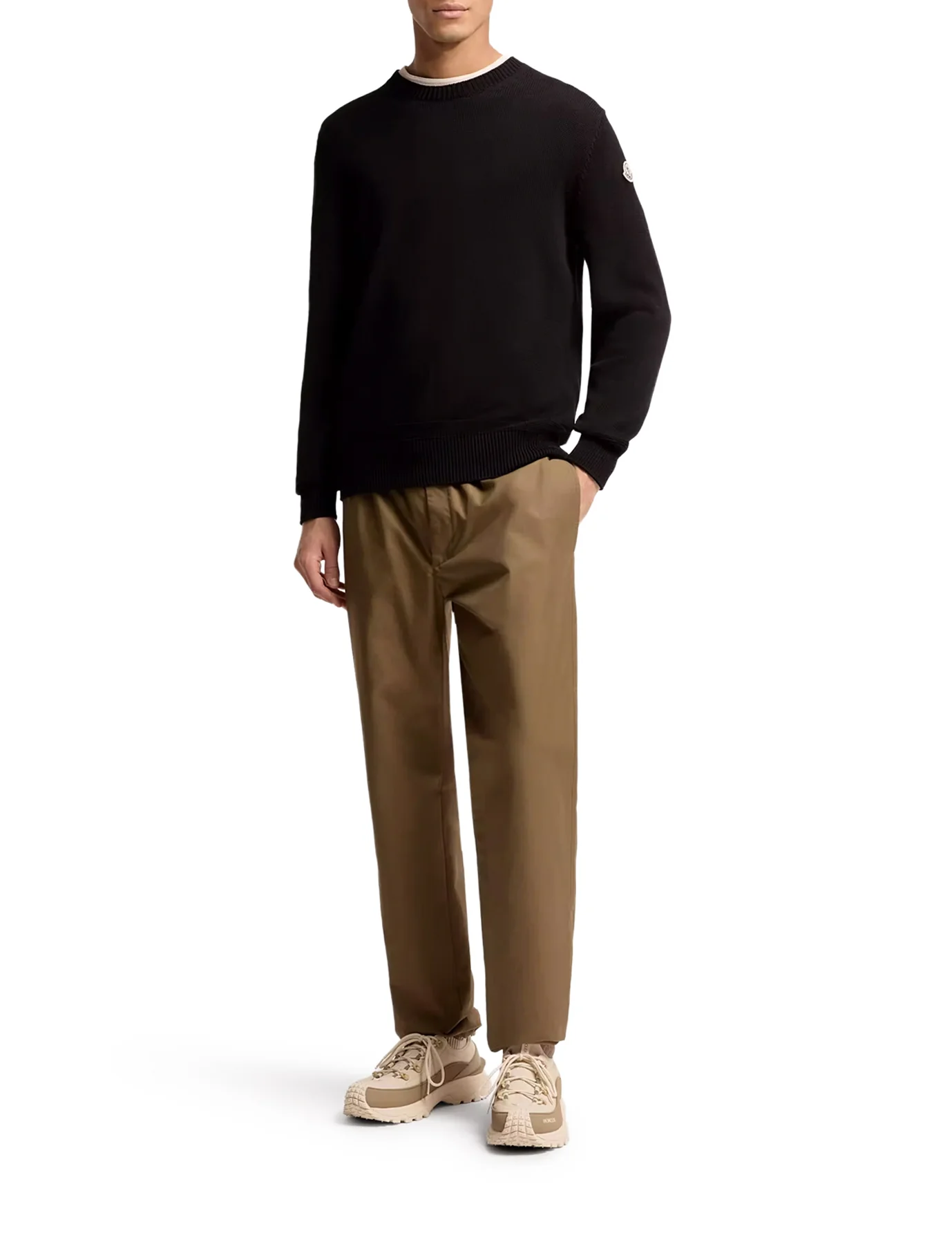 COTTON SWEATER WITH LOGO PATCH - Image 2