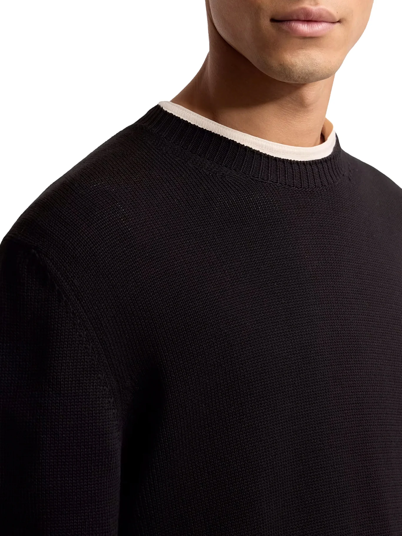 COTTON SWEATER WITH LOGO PATCH - Image 6