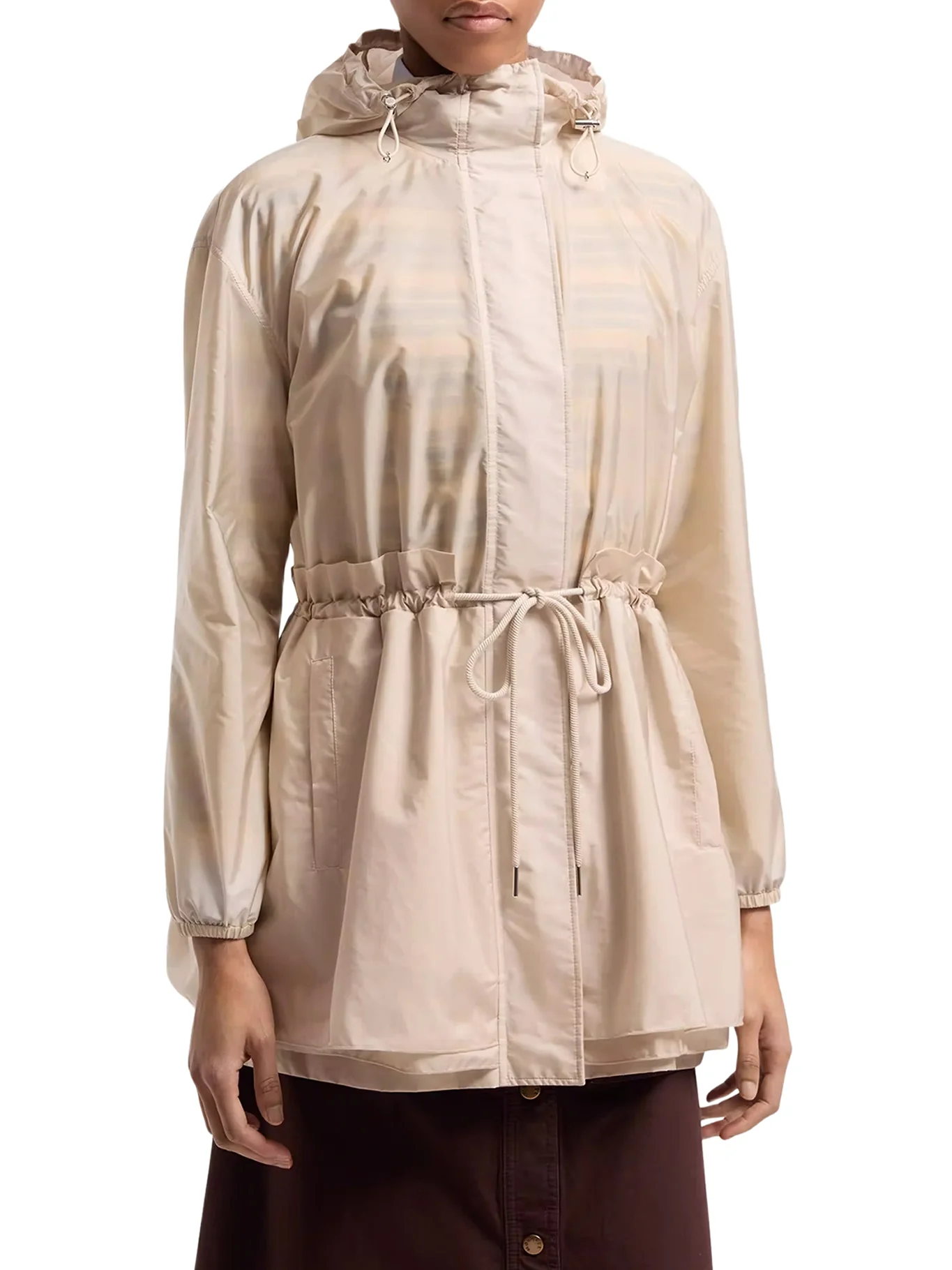 MIDI WETEAU JACKET WITH HOOD AND RUFFLES - Image 3