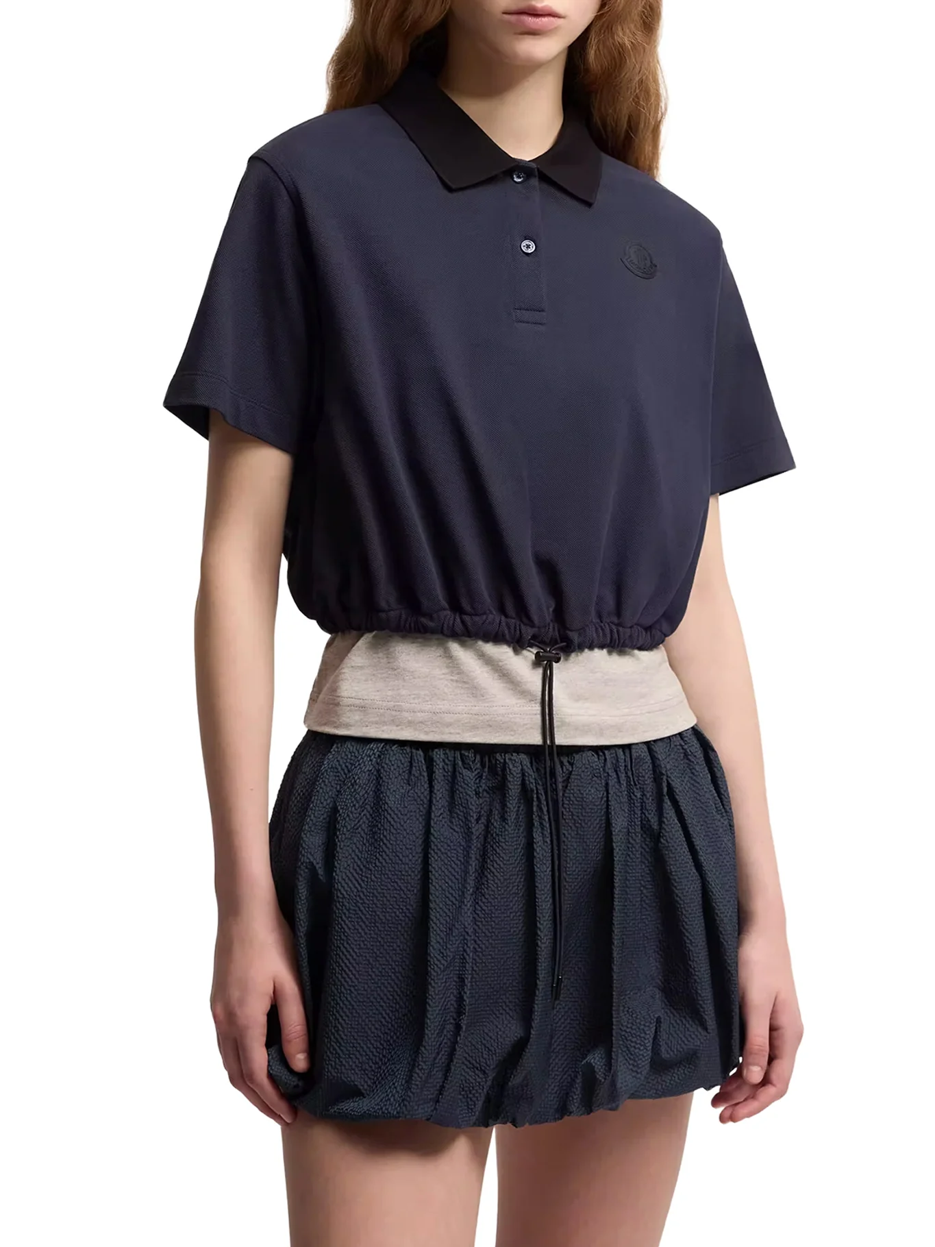 PIQUE POLO SHIRT WITH DRAWSTRING AT THE BOTTOM - Image 3
