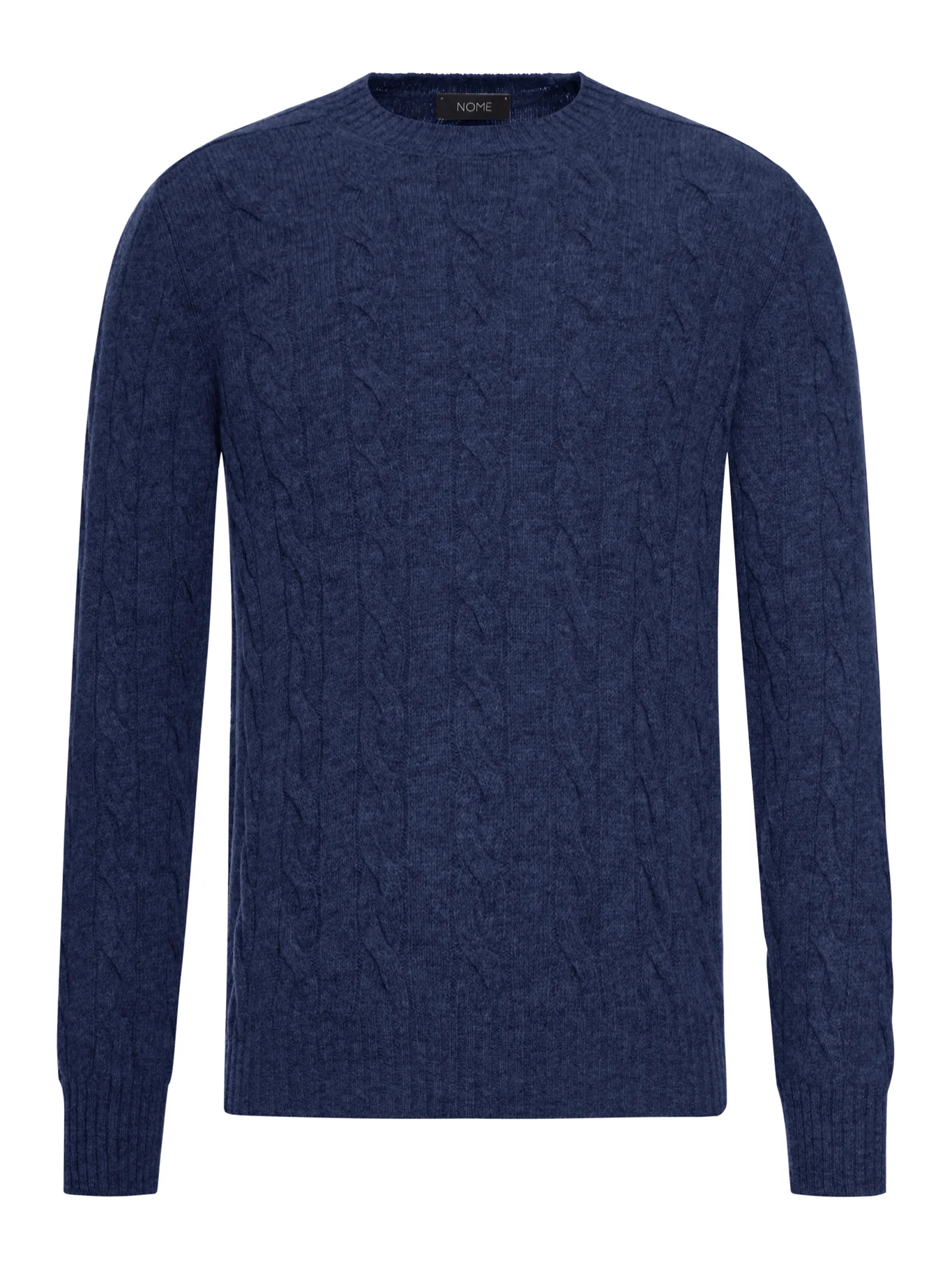 SHETLAND WOOL CABLE-KNIT CREWNECK