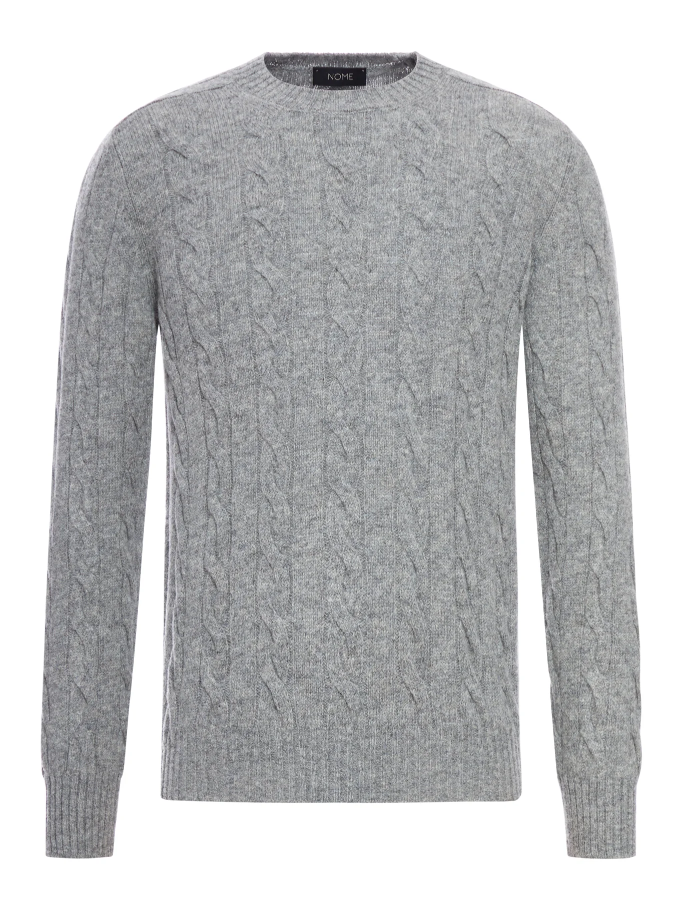 SHETLAND WOOL CABLE-KNIT CREWNECK