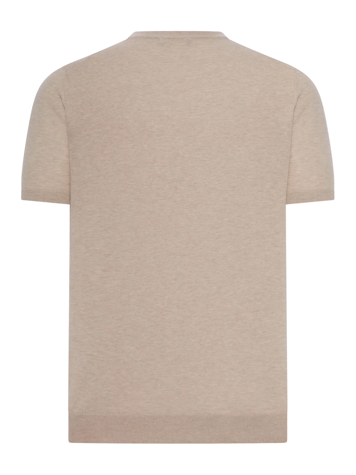 CREW NECK T-SHIRT IN MELANGE-EFFECT COTTON KNITTED - Image 2