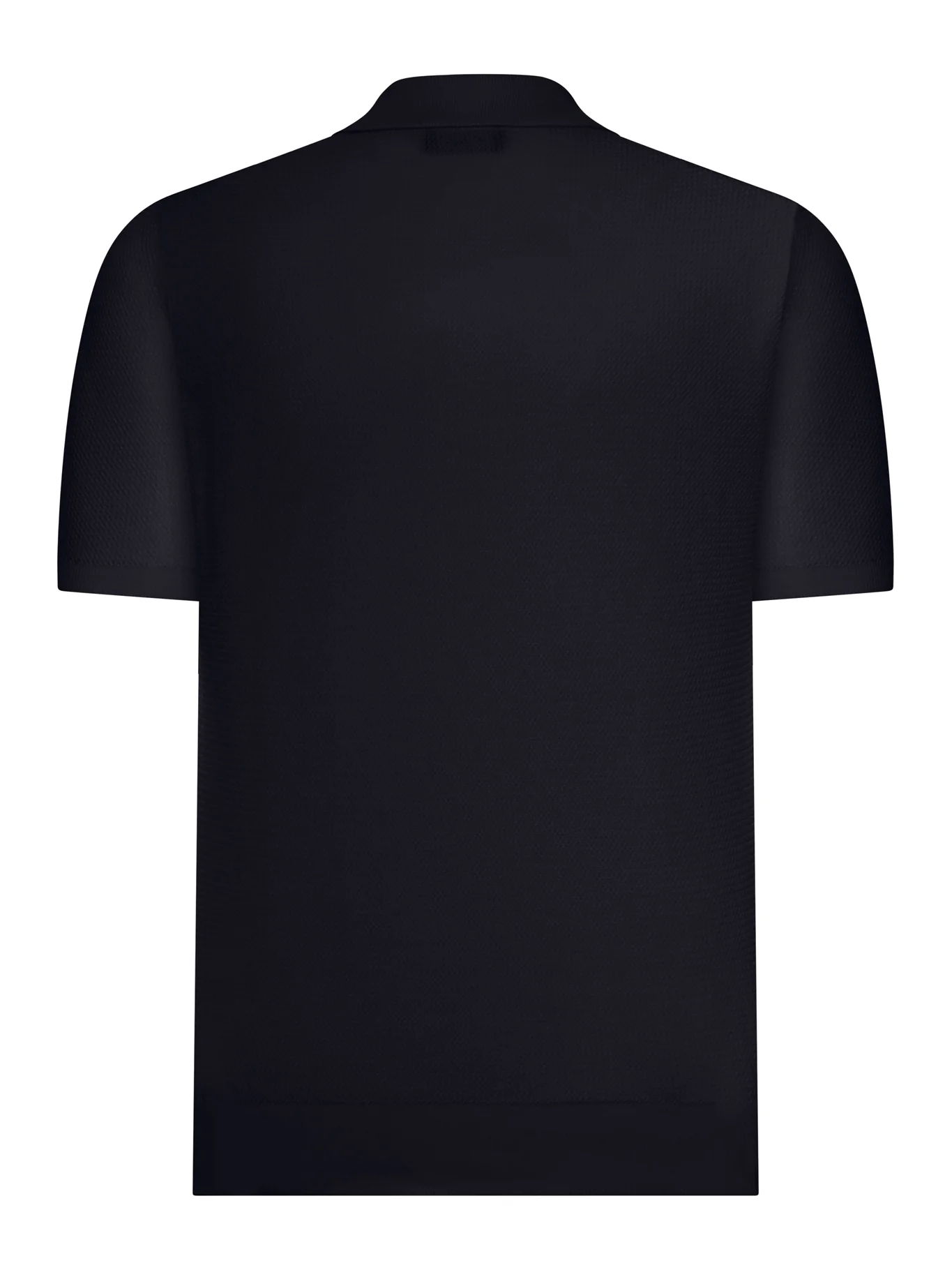 SHORT-SLEEVED SILK AND COTTON POLO SHIRT - Image 2