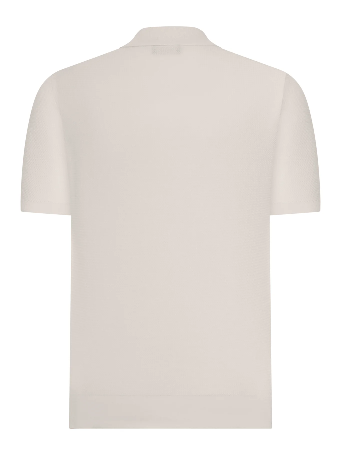 SHORT-SLEEVED SILK AND COTTON POLO SHIRT - Image 2