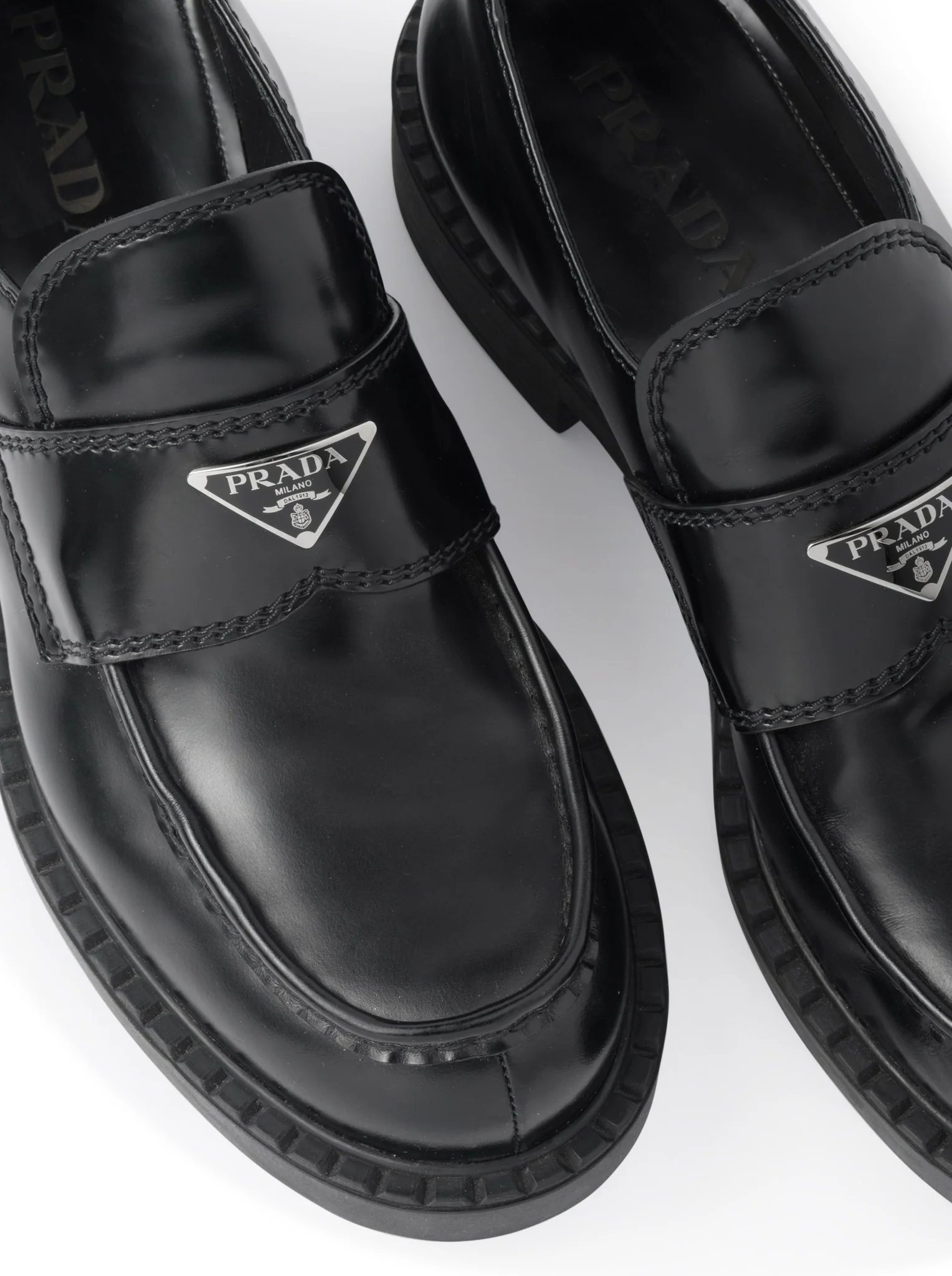 CHOCOLATE BRUSHED LEATHER LOAFERS - Image 5