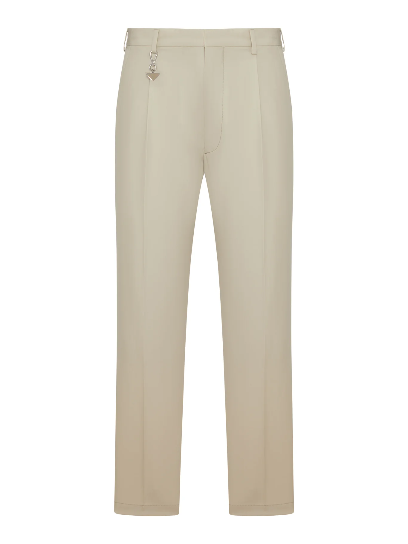 COTTON TROUSERS WITH ENAMELED METAL TRIANGLE LOGO
