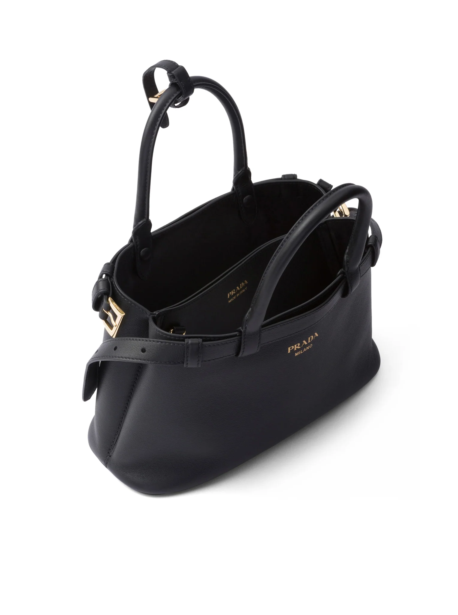 PRADA BUCKLE SMALL LEATHER BAG WITH DOUBLE BELT - Image 6