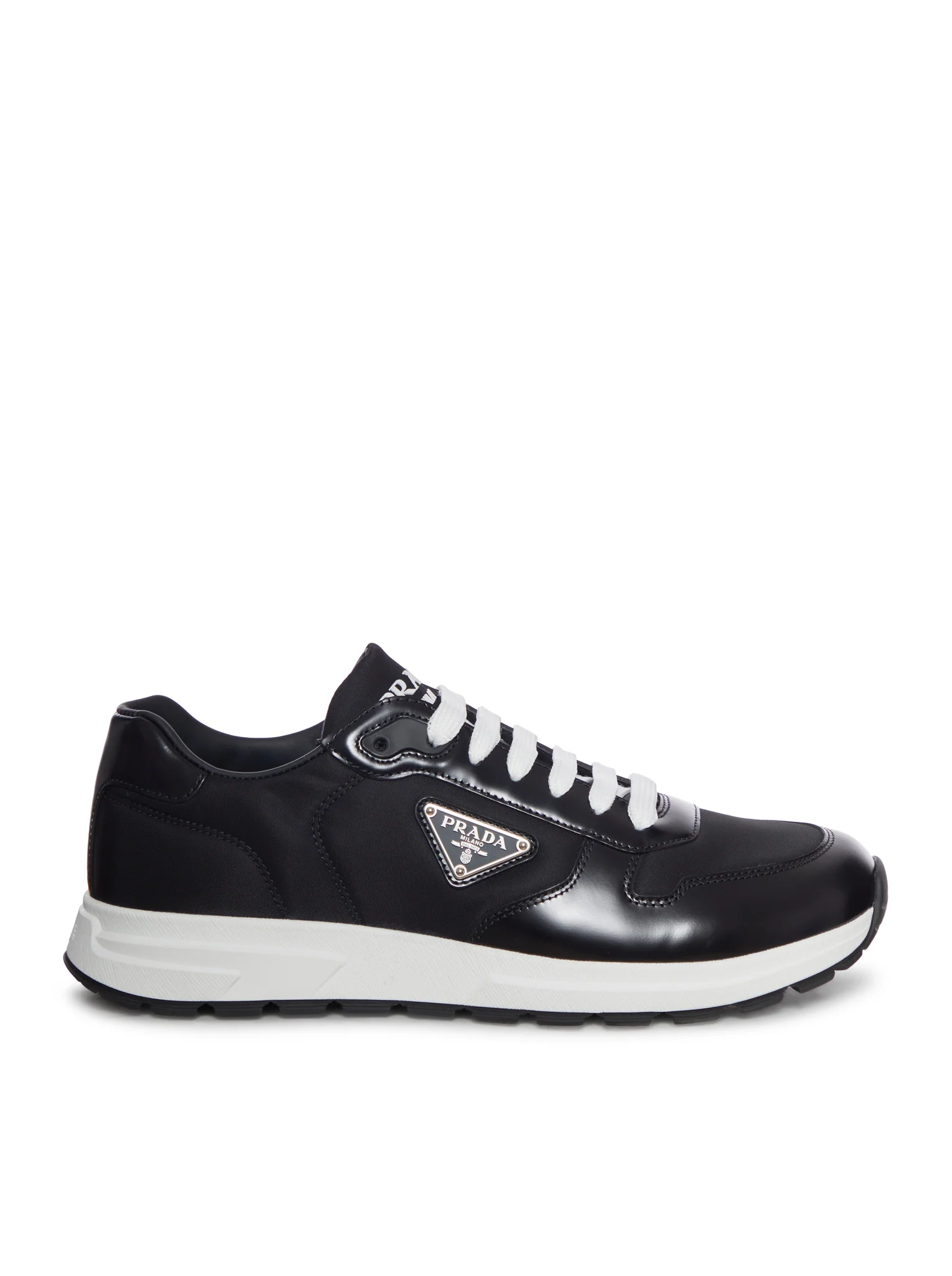 PRAX 01 SNEAKERS IN RE-NYLON AND BRUSHED LEATHER