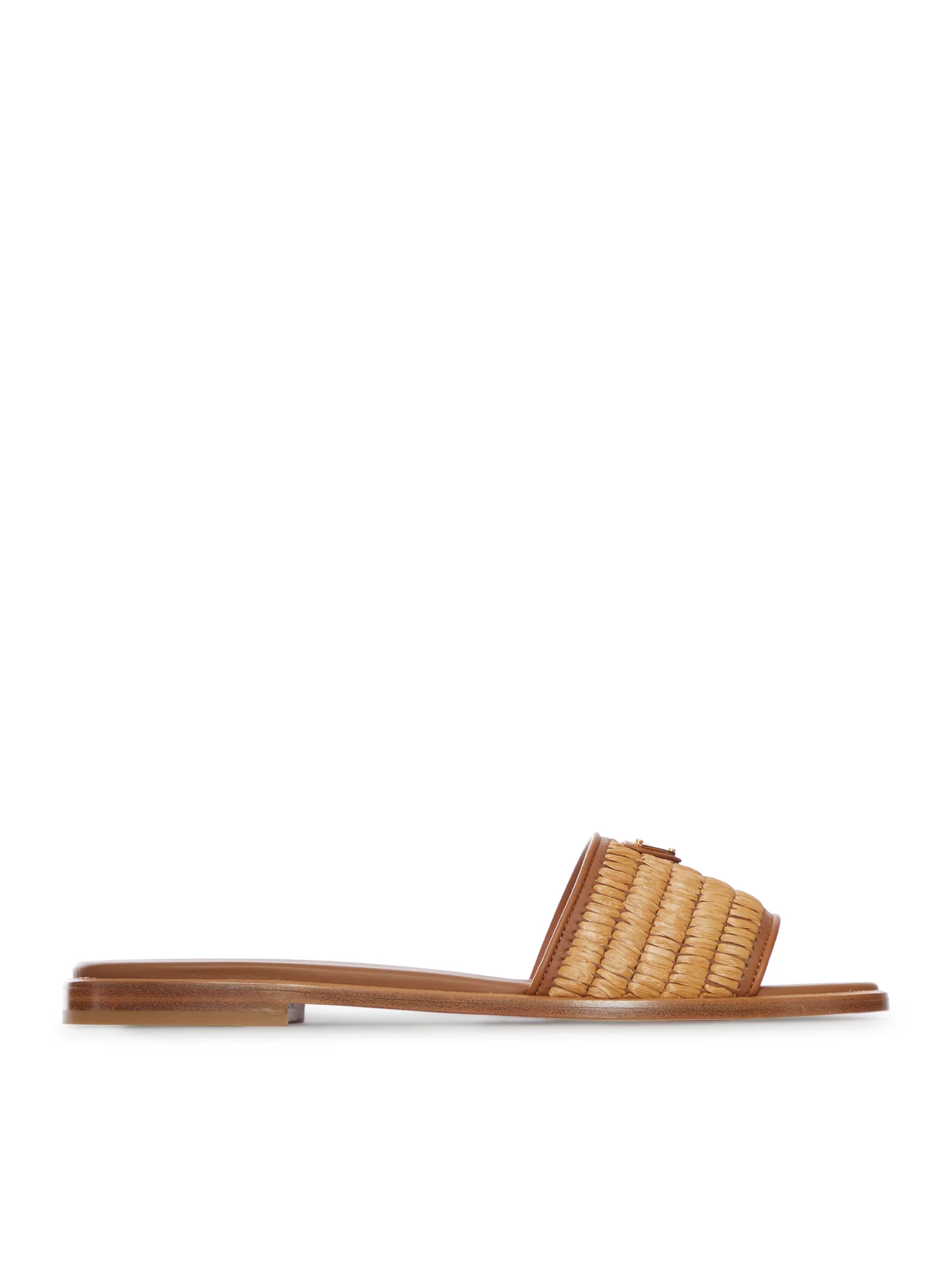 RAFFIA SLIPPERS WITH LOGO